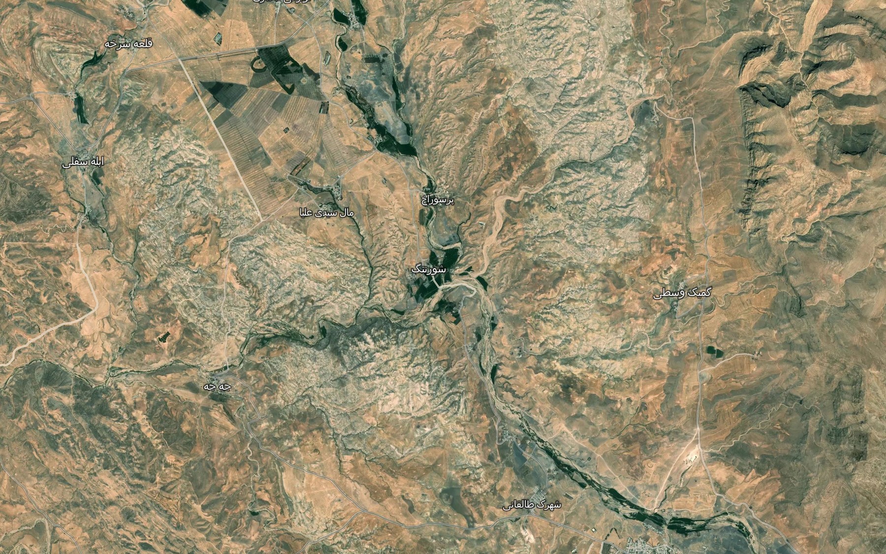 Satellite map of the Rudkhaneh-ye Nowtaragi