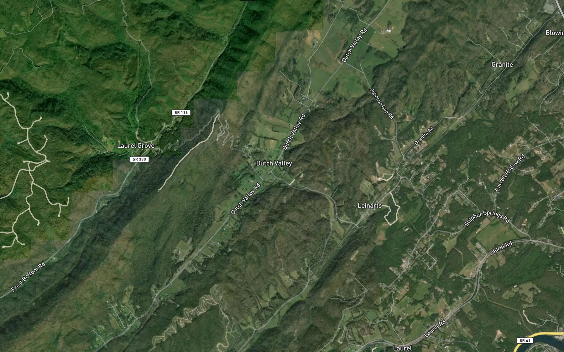 Satellite map of the Sulphur Spring