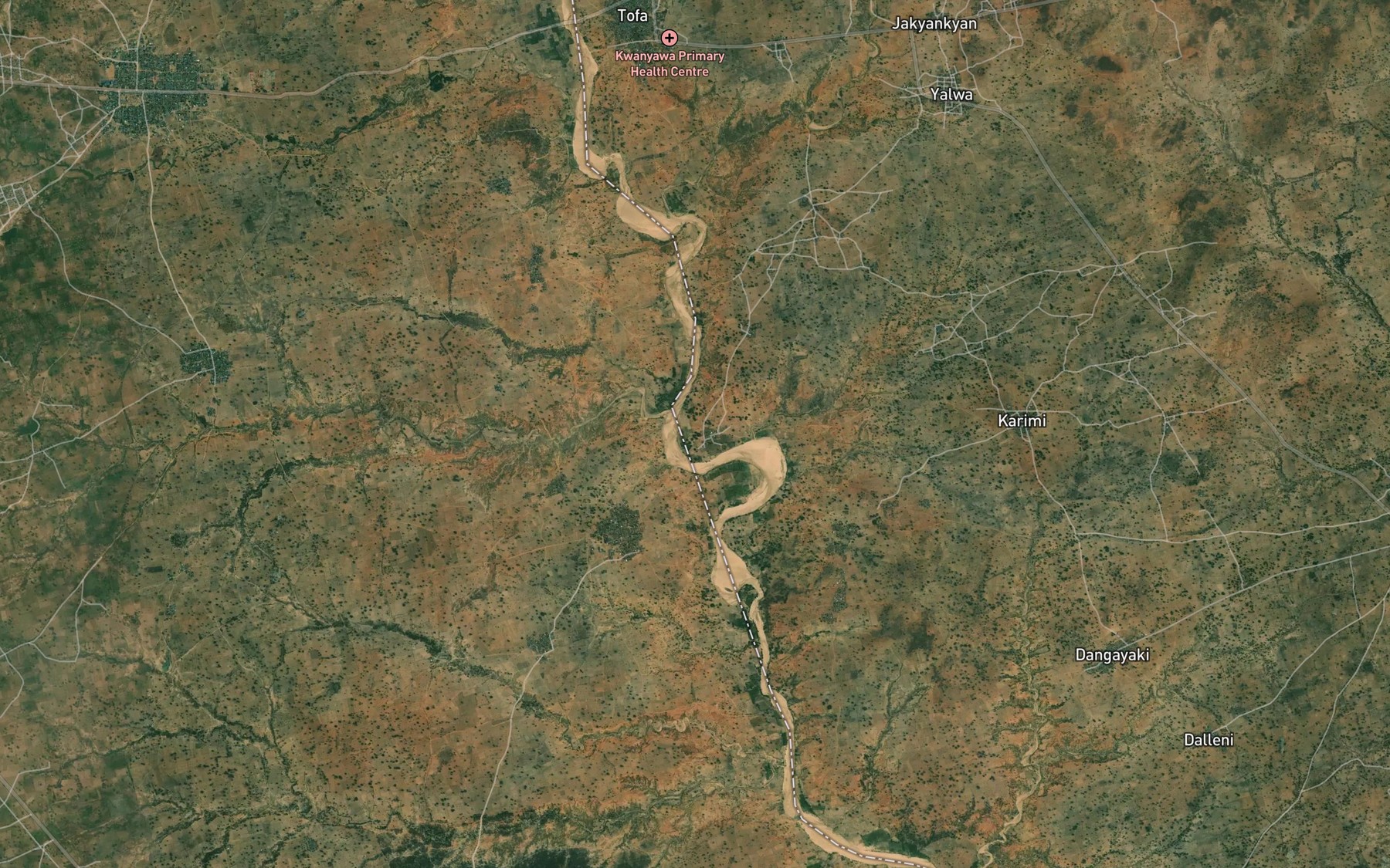 Satellite map of the River Jangefe