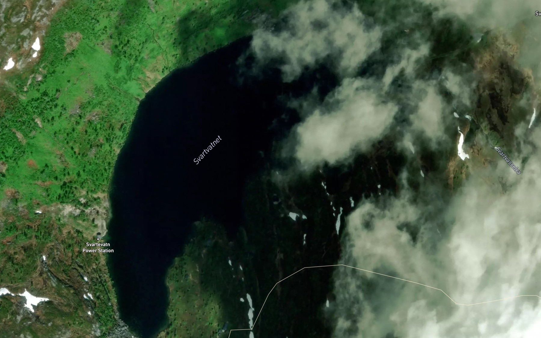 Satellite map of the Svartevatnet
