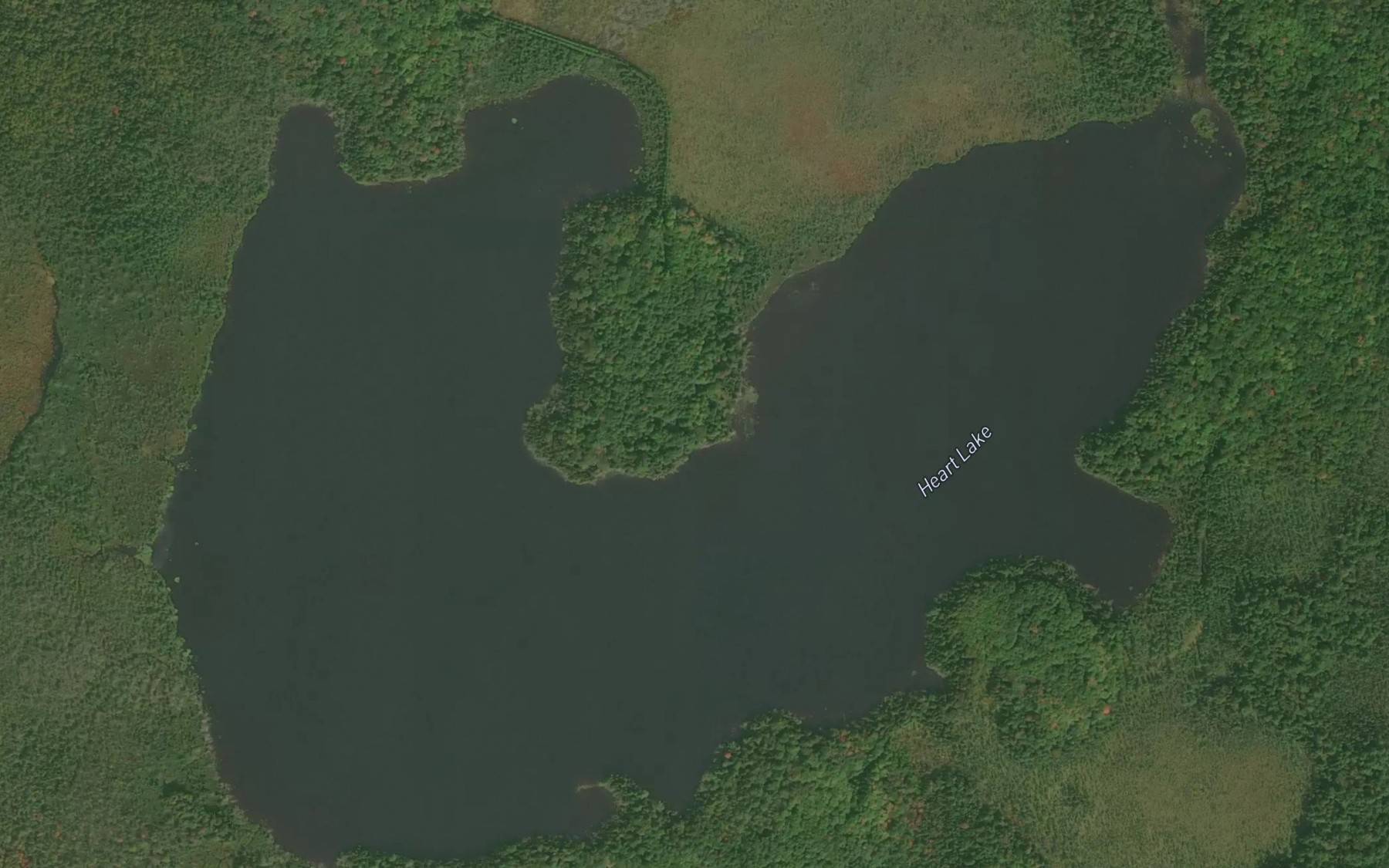 Satellite map of the Heart Lake