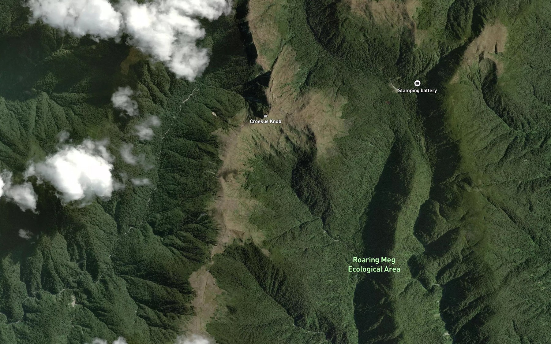 Satellite map of the Left Hand Branch Creek