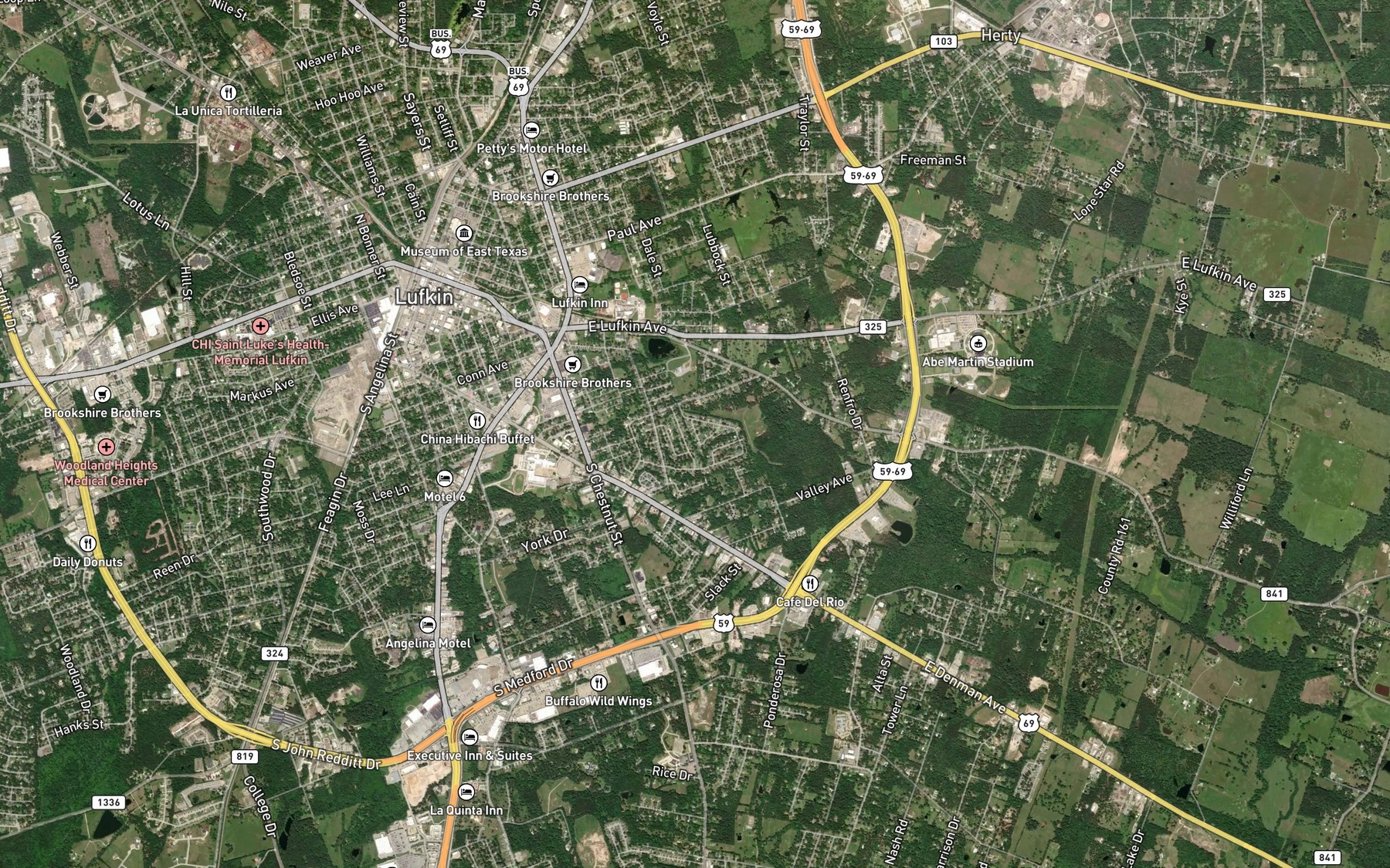 Satellite map of the Cunningham Lake