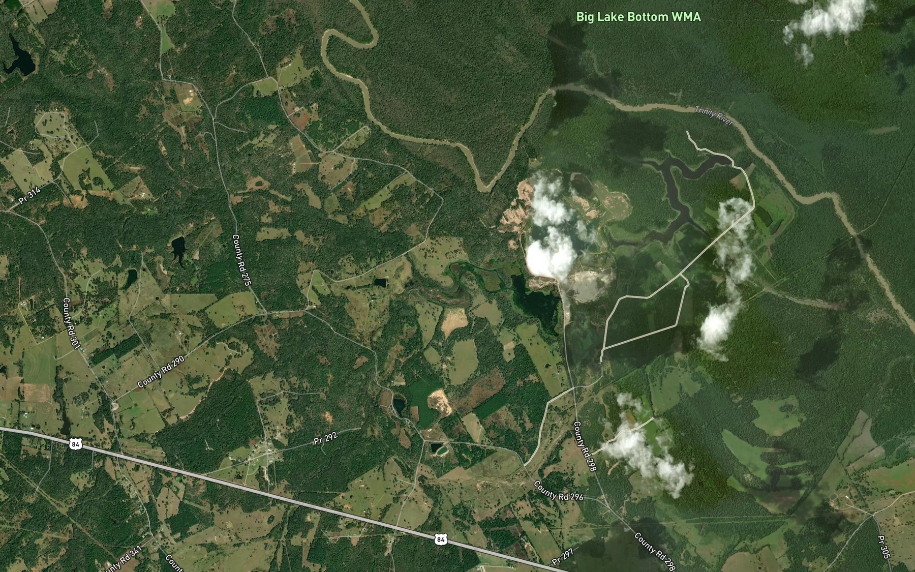 Satellite map of the Gaston Branch