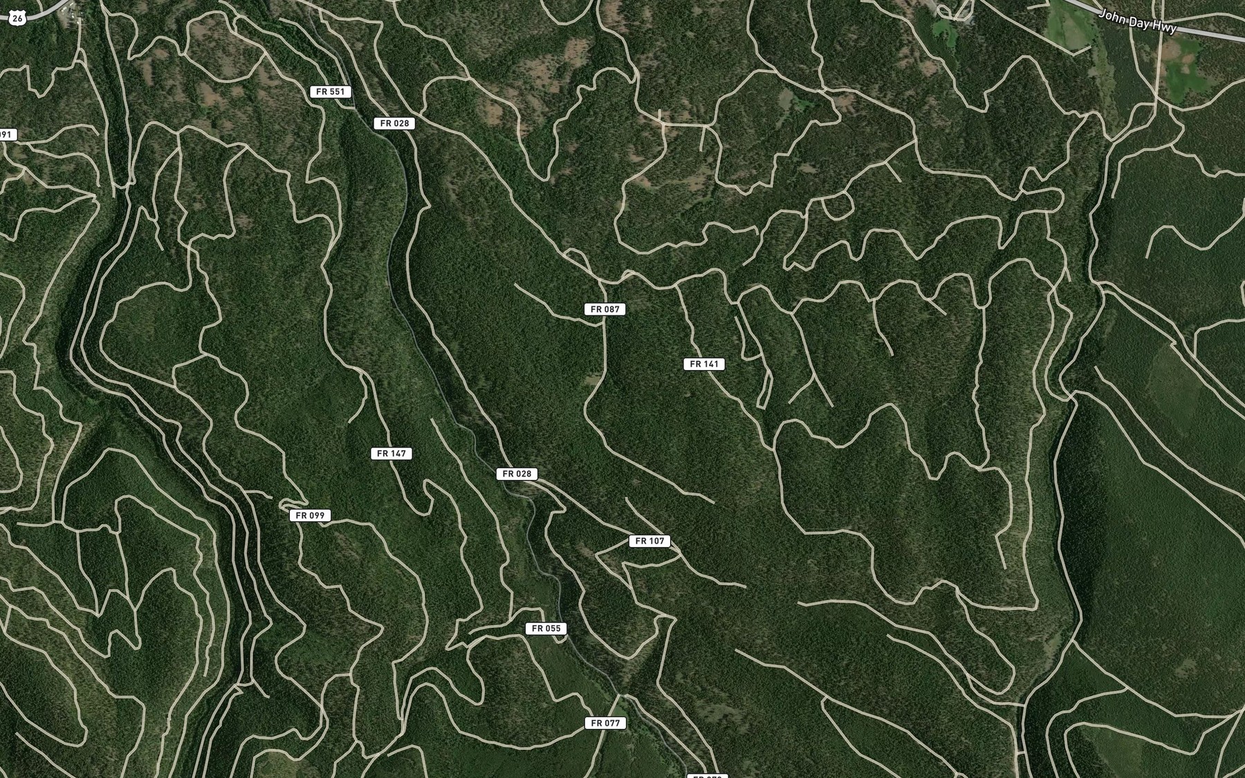 Satellite map of the Big Springs