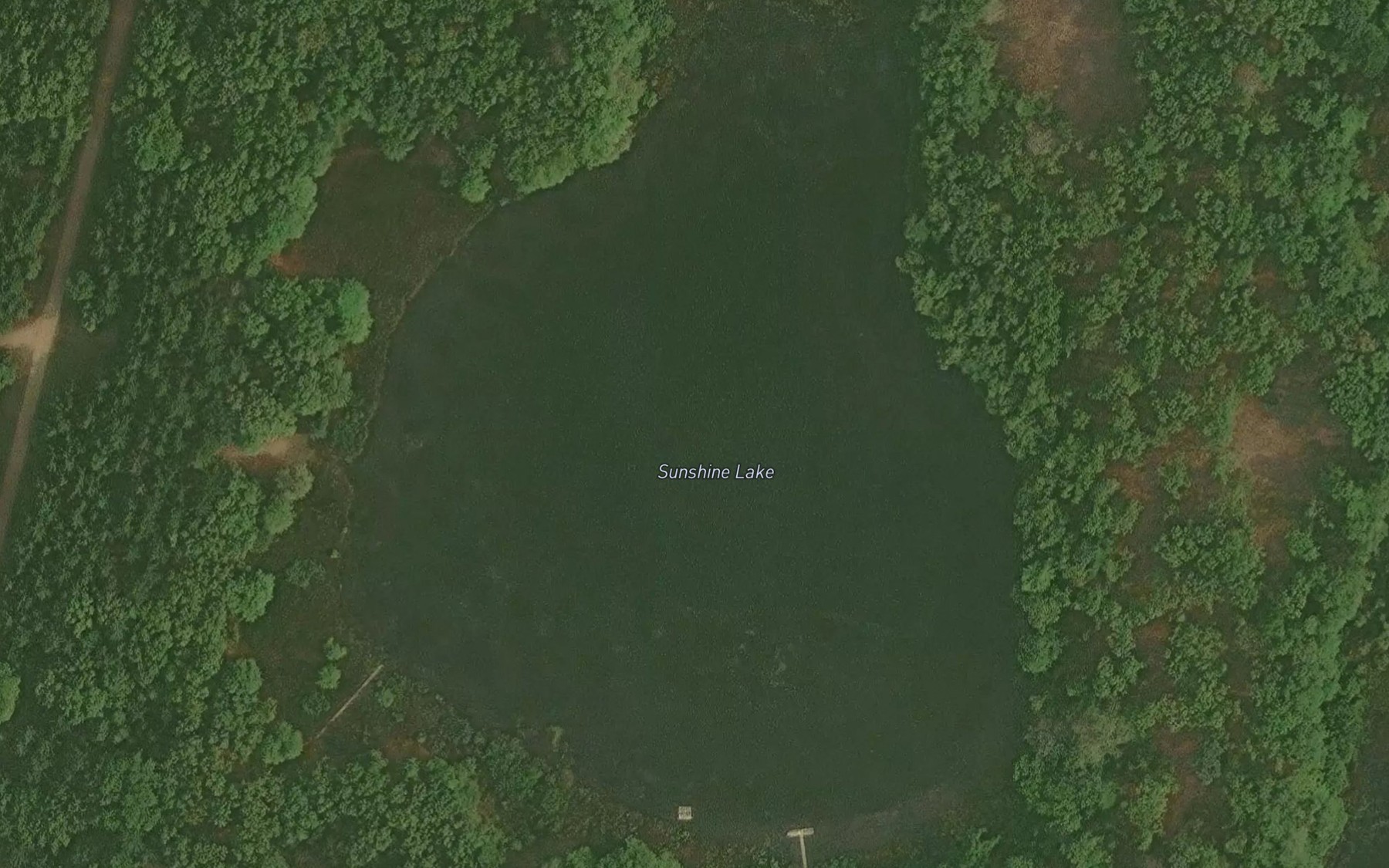 Satellite map of the Sunshine Lake
