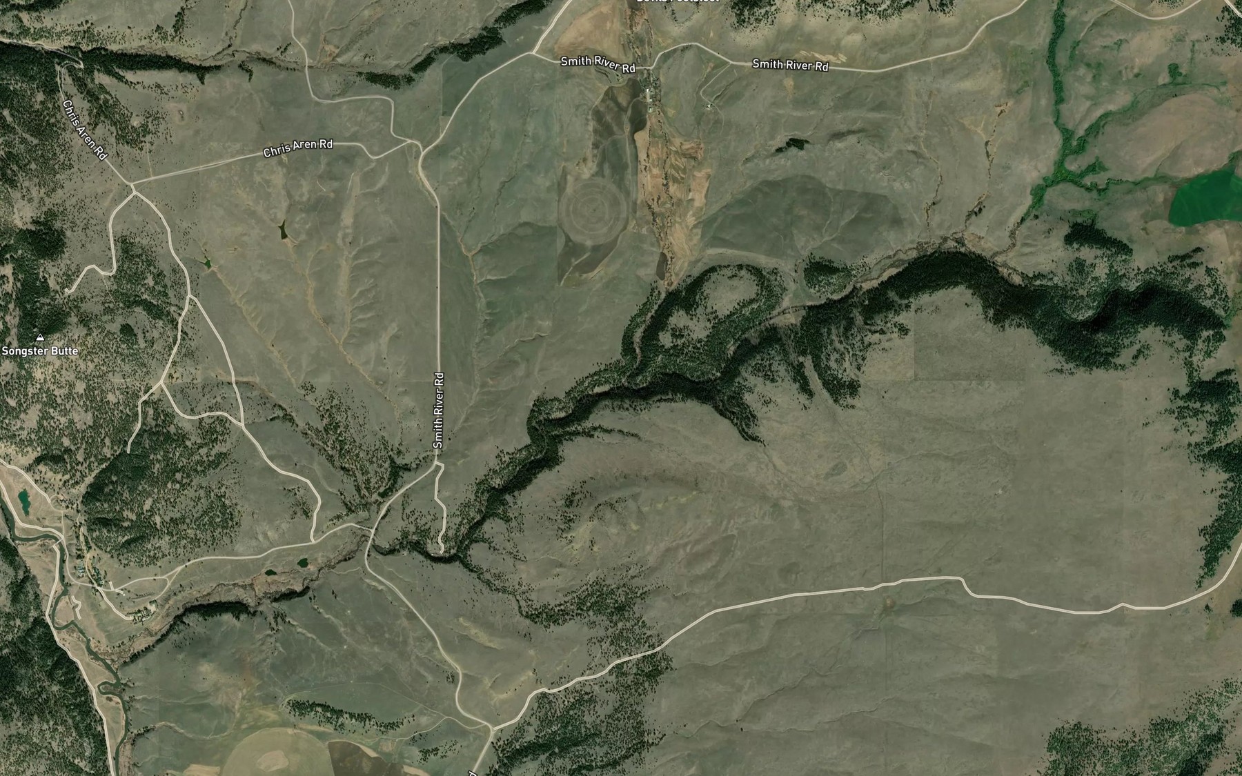 Satellite map of the Shannon Creek