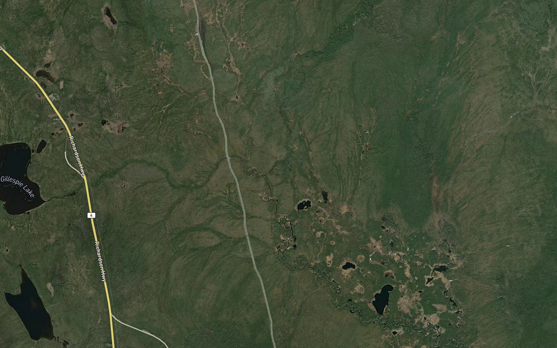Satellite map of the Gillespie Creek