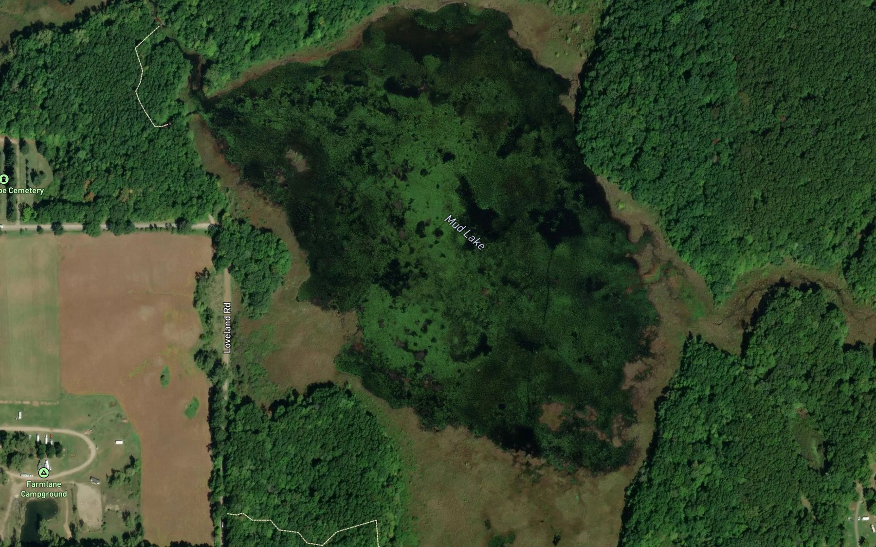 Satellite map of the Mud Lake