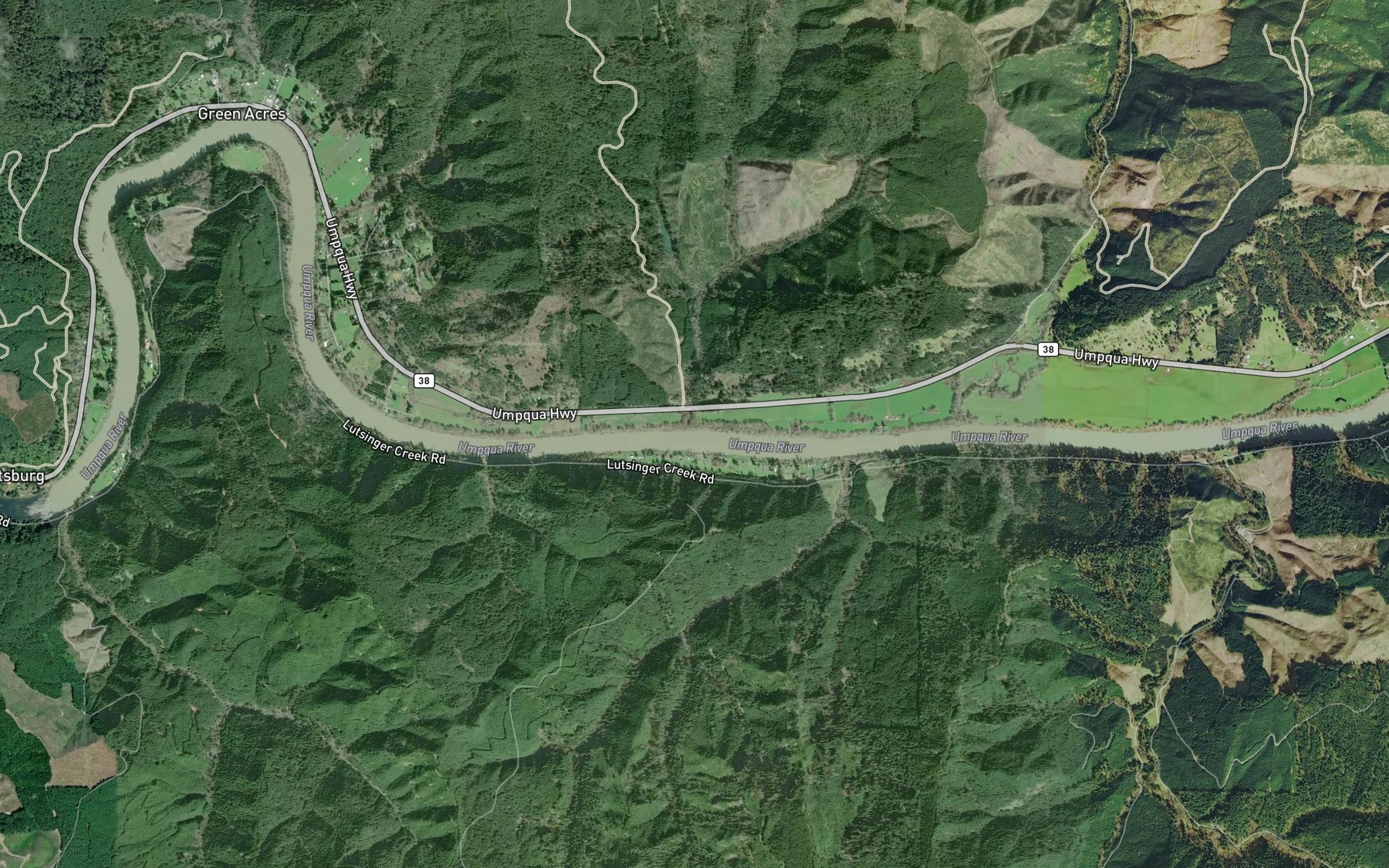 Satellite map of the Burchard Creek