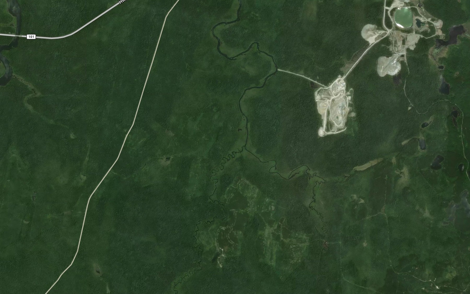 Satellite map of the West Branch Nat River