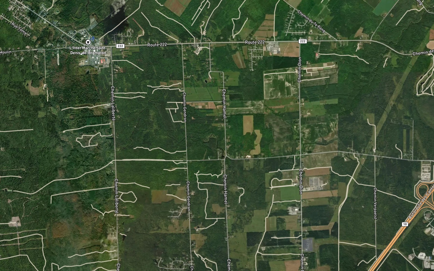 Satellite map of the Cours d'eau Beaudette-Hamel