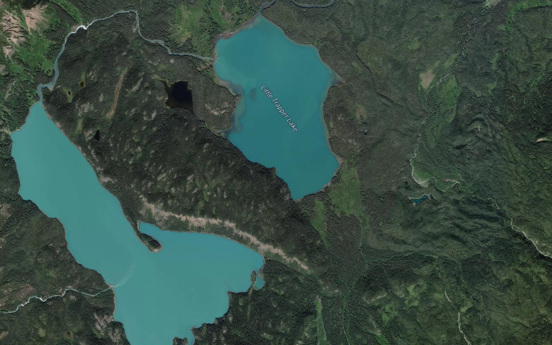 Satellite map of the Little Trapper Lake