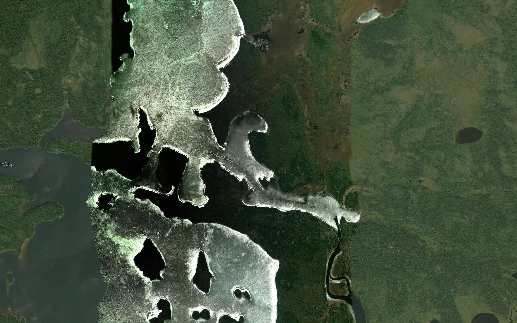 Satellite map of the Seeber River