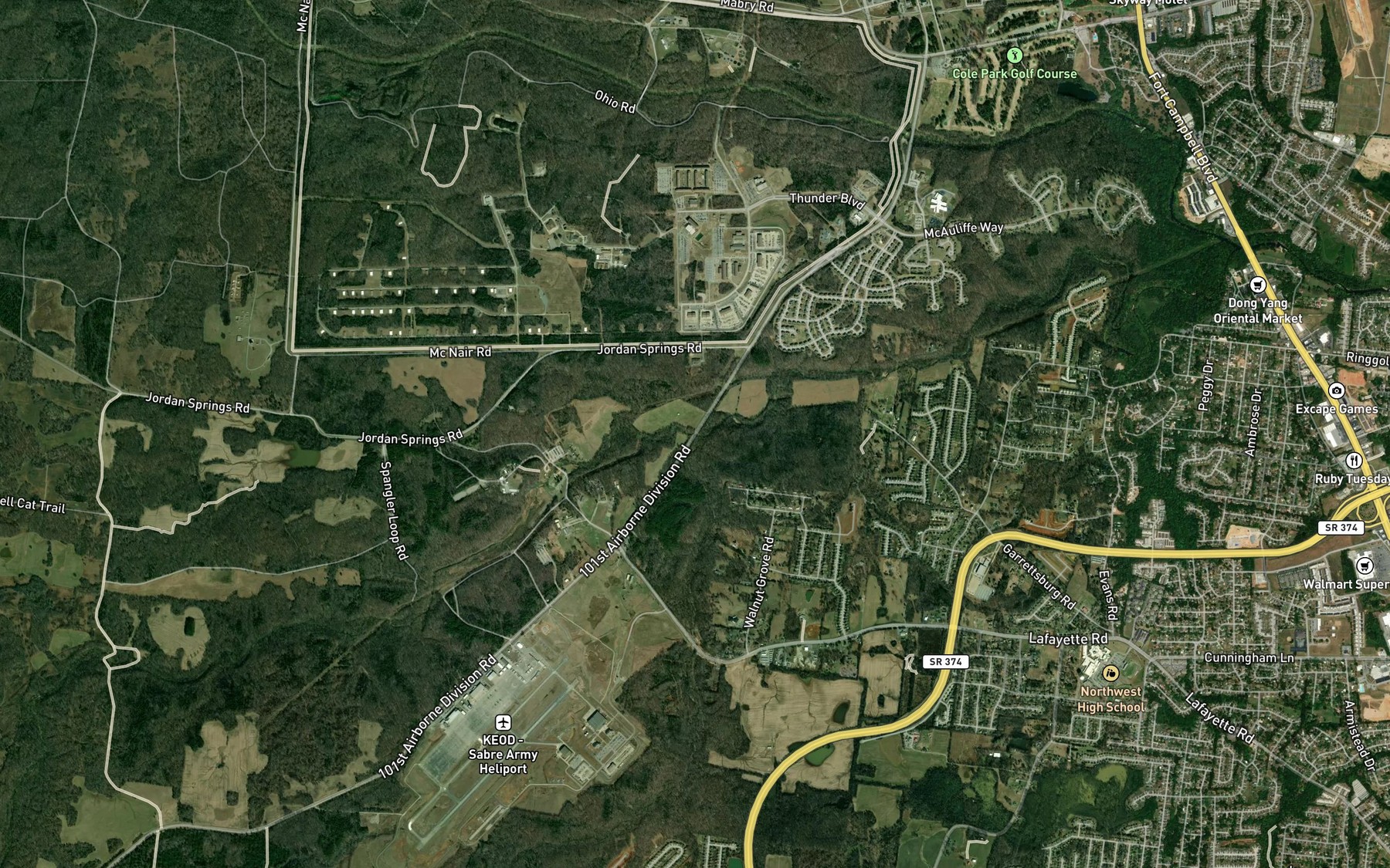 Satellite map of the Raccoon Branch
