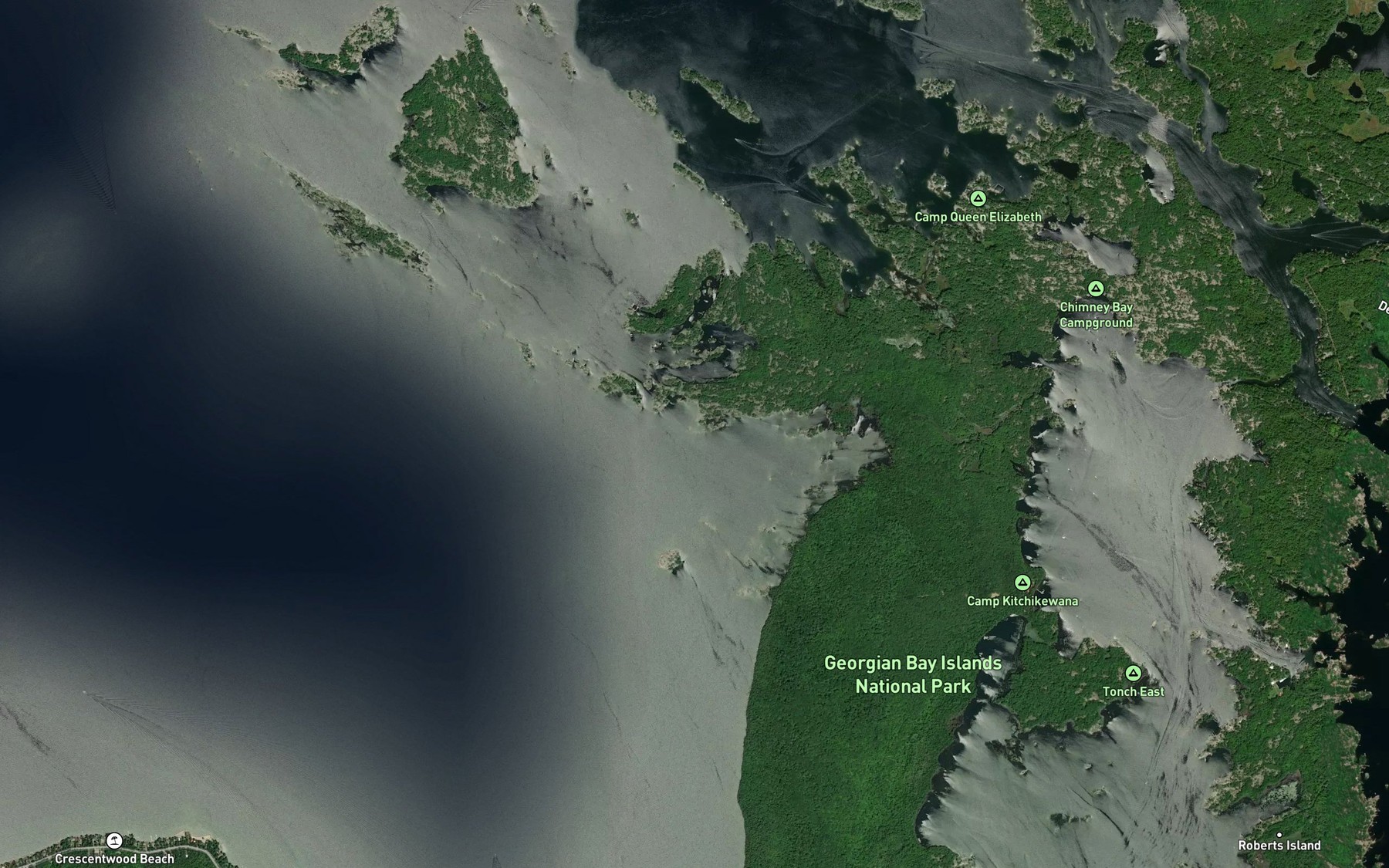 Satellite map of the Lost Bay