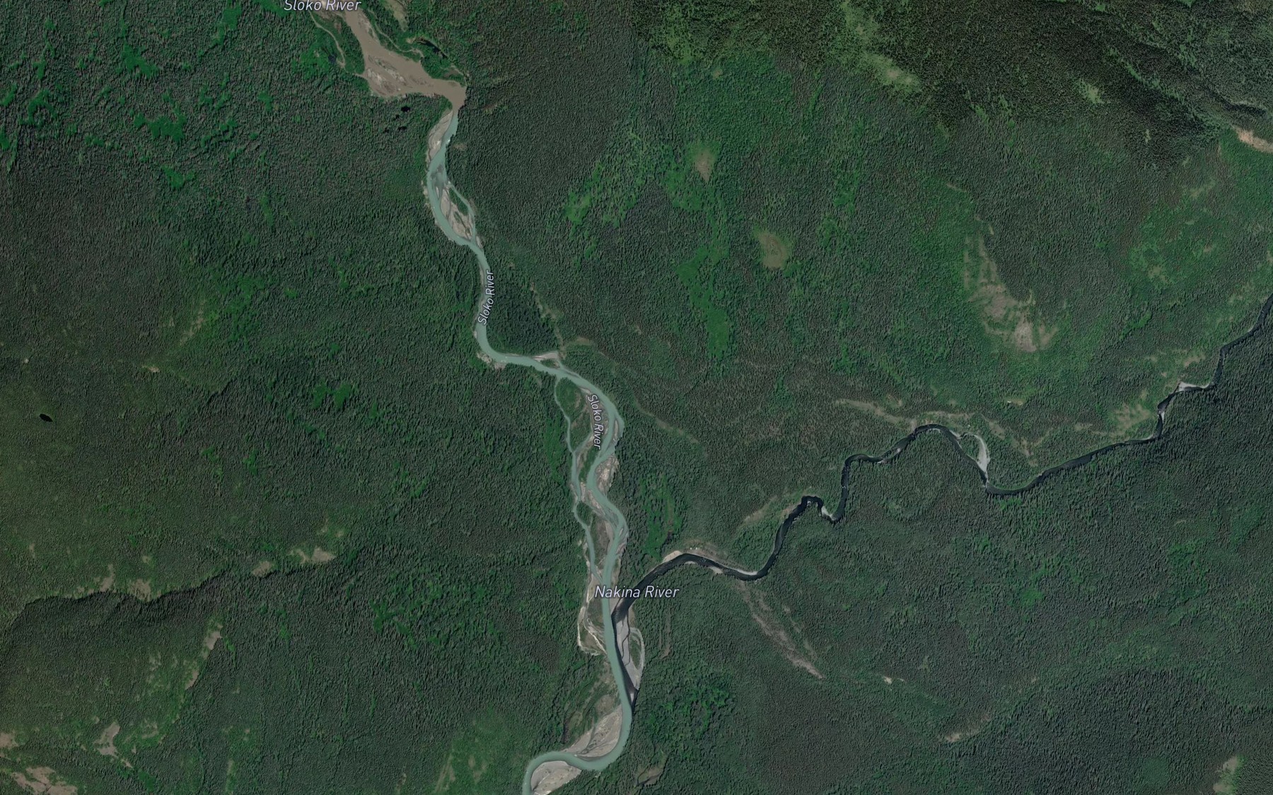 Satellite map of the Sloko River