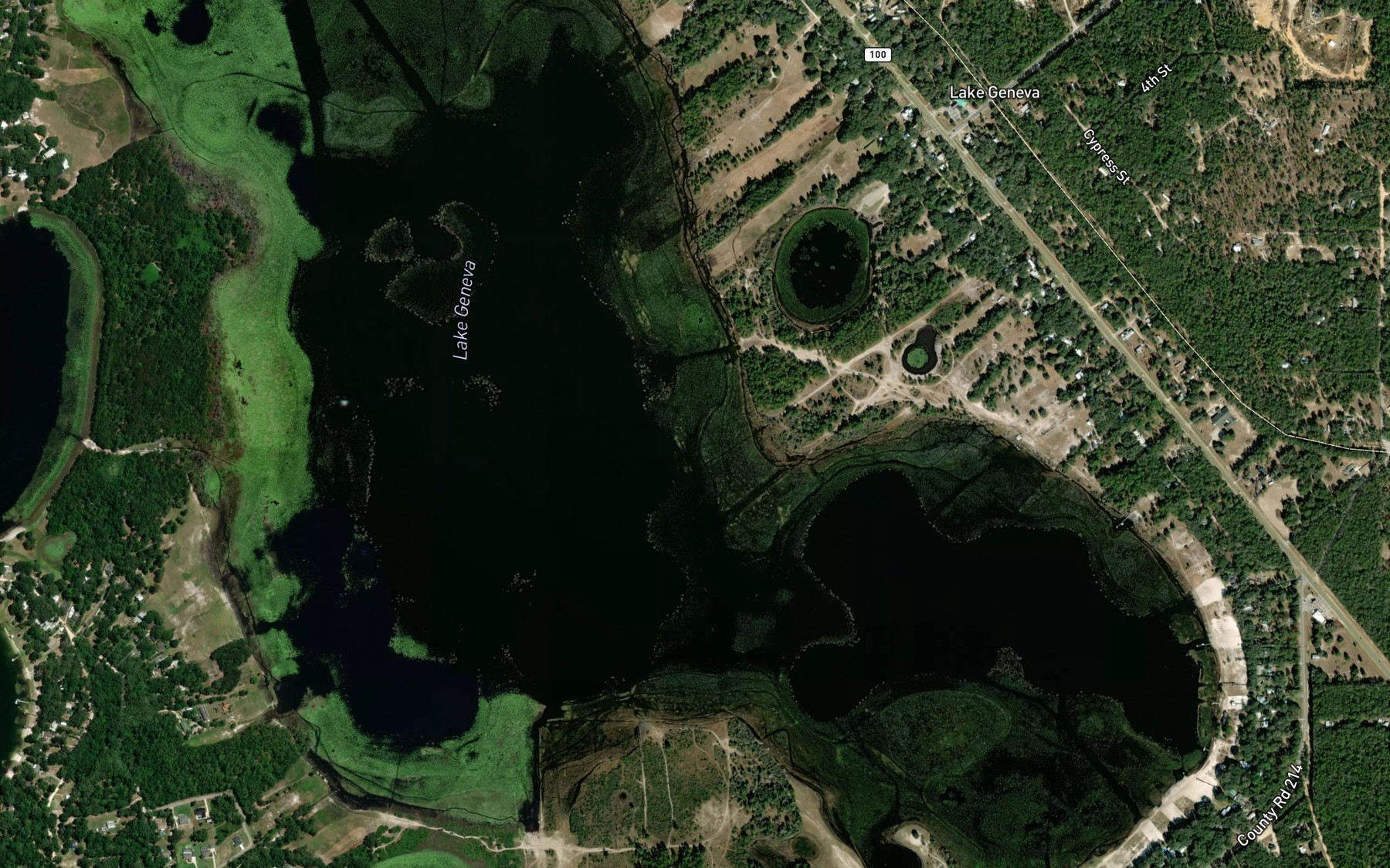 Satellite map of the Lake Geneva