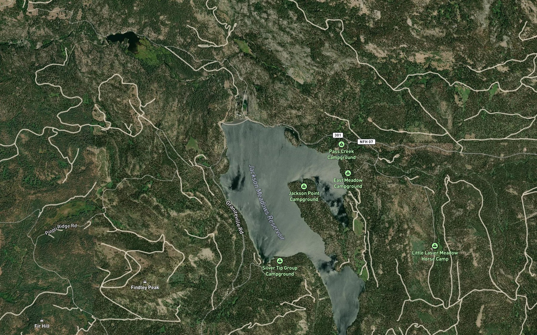 Satellite map of the Pass Creek