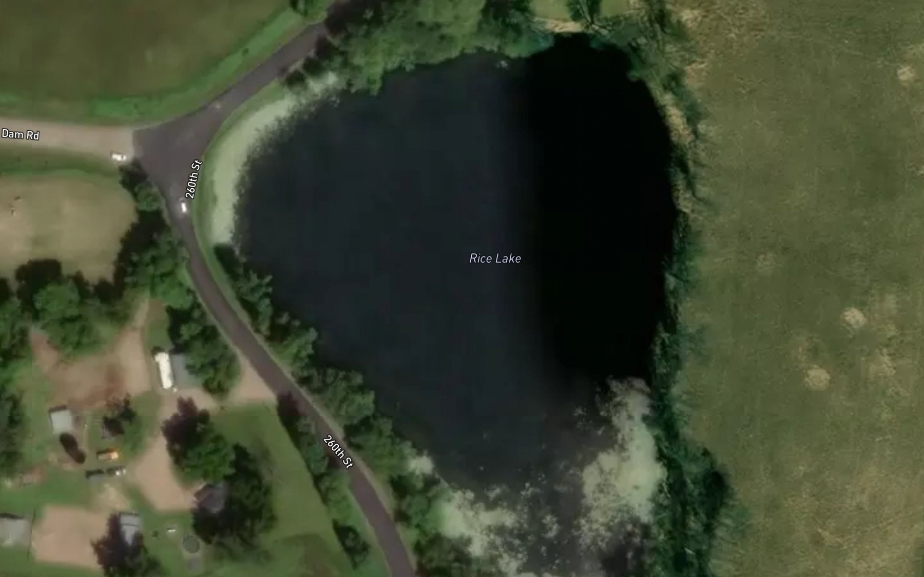Satellite map of the Rice Lake