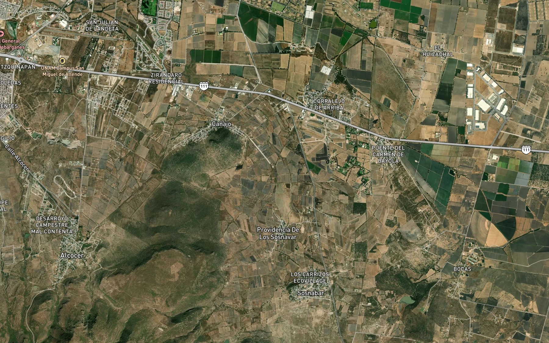 Satellite map of the Presa San Pedro