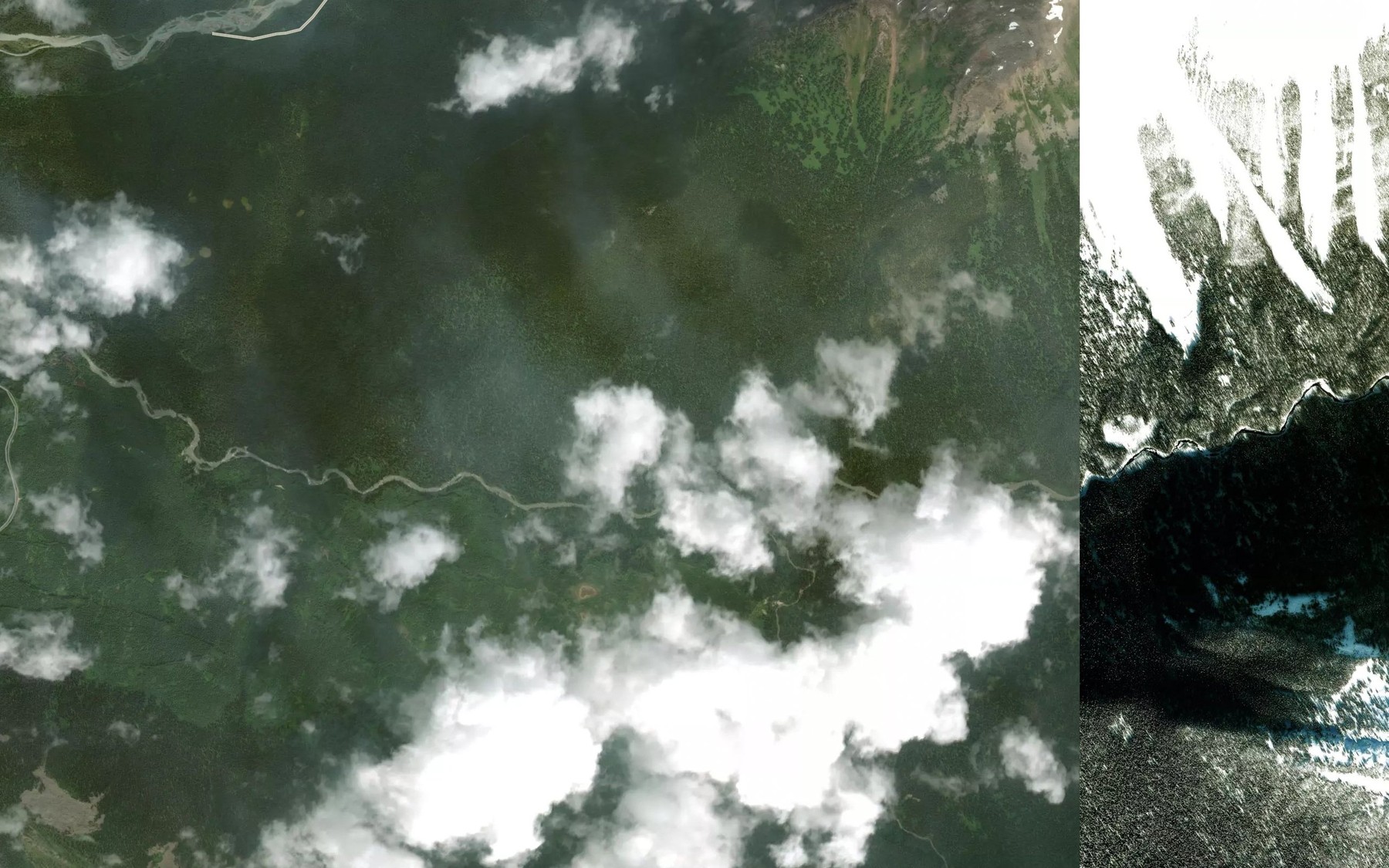 Satellite map of the Idol Creek