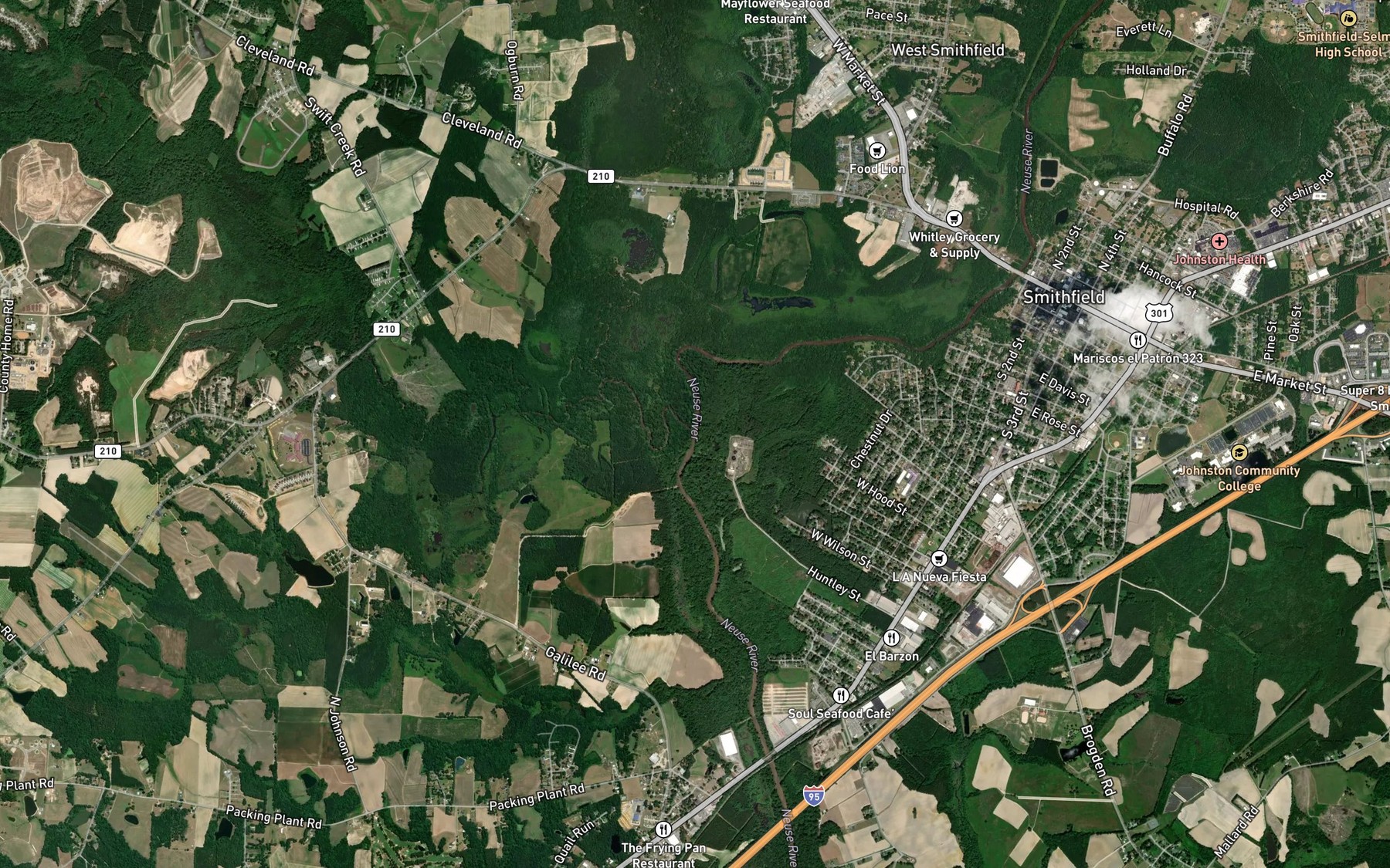 Satellite map of the Swift Creek