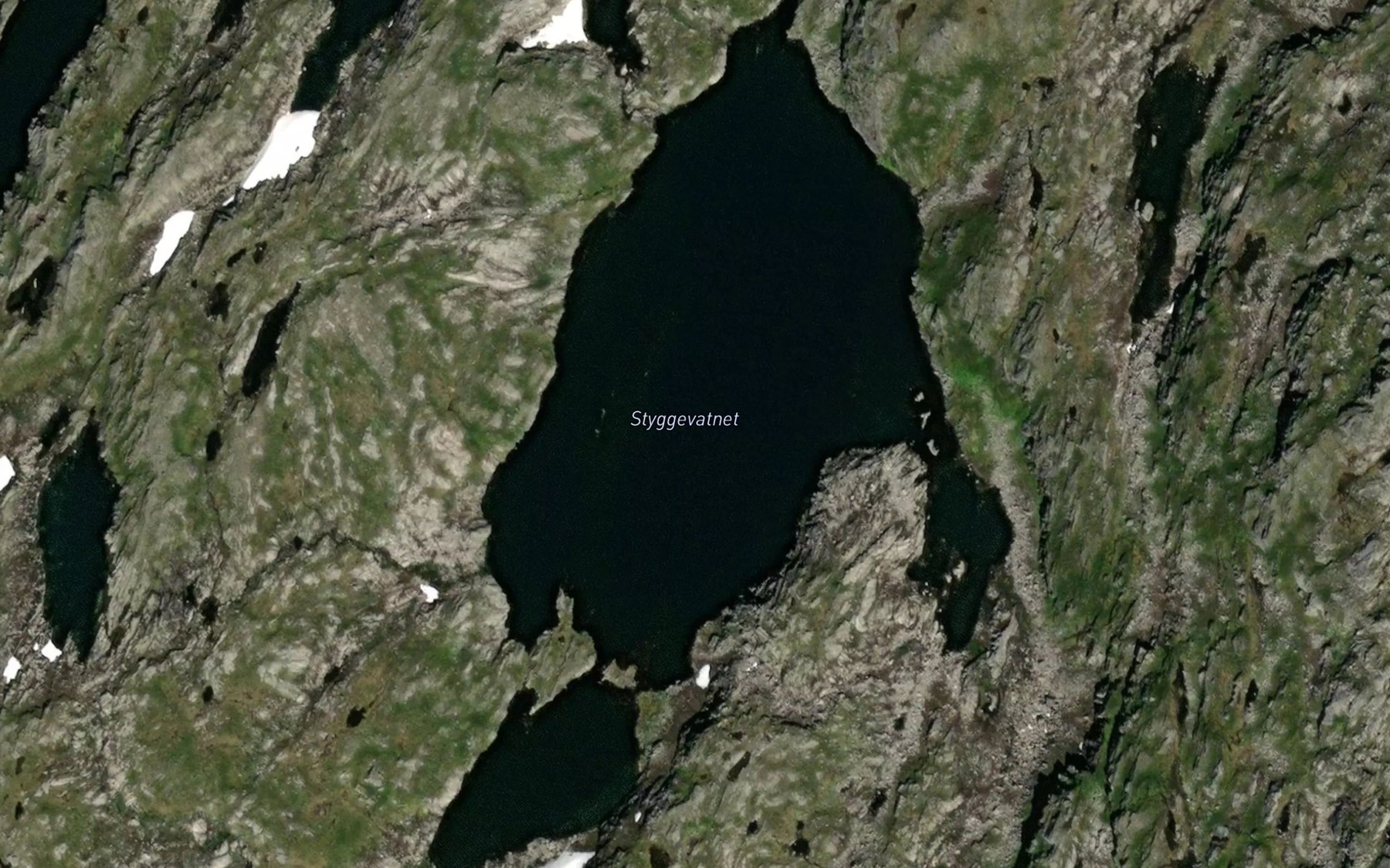Satellite map of the Styggevatnet