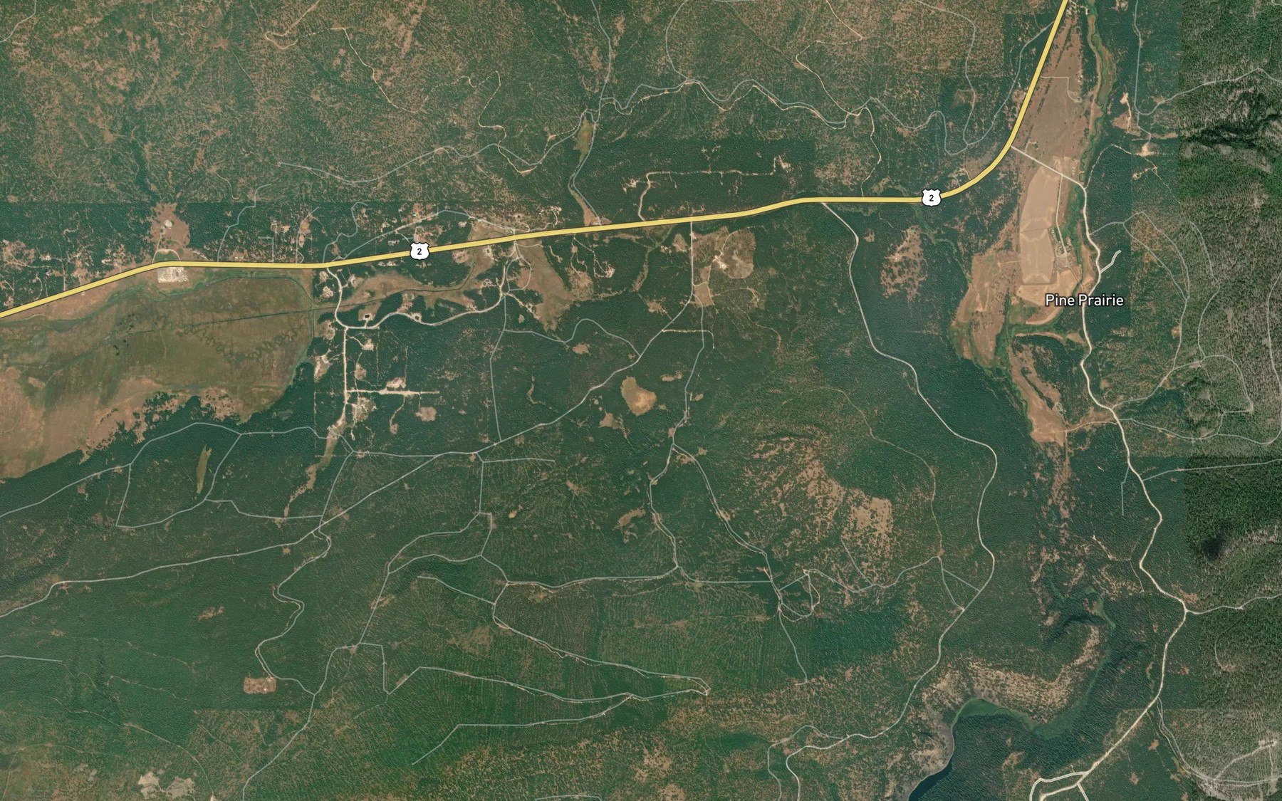 Satellite map of the Skookum Lake