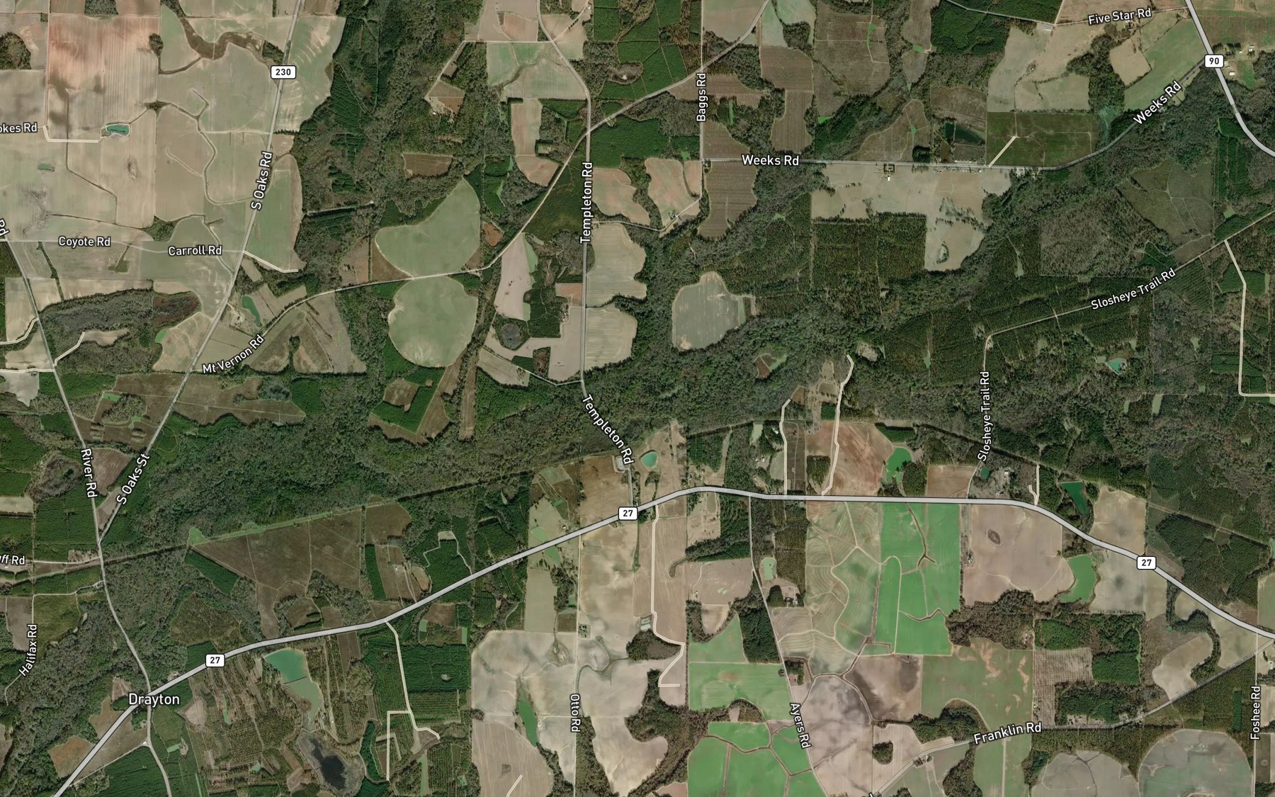 Satellite map of the Lilly Branch