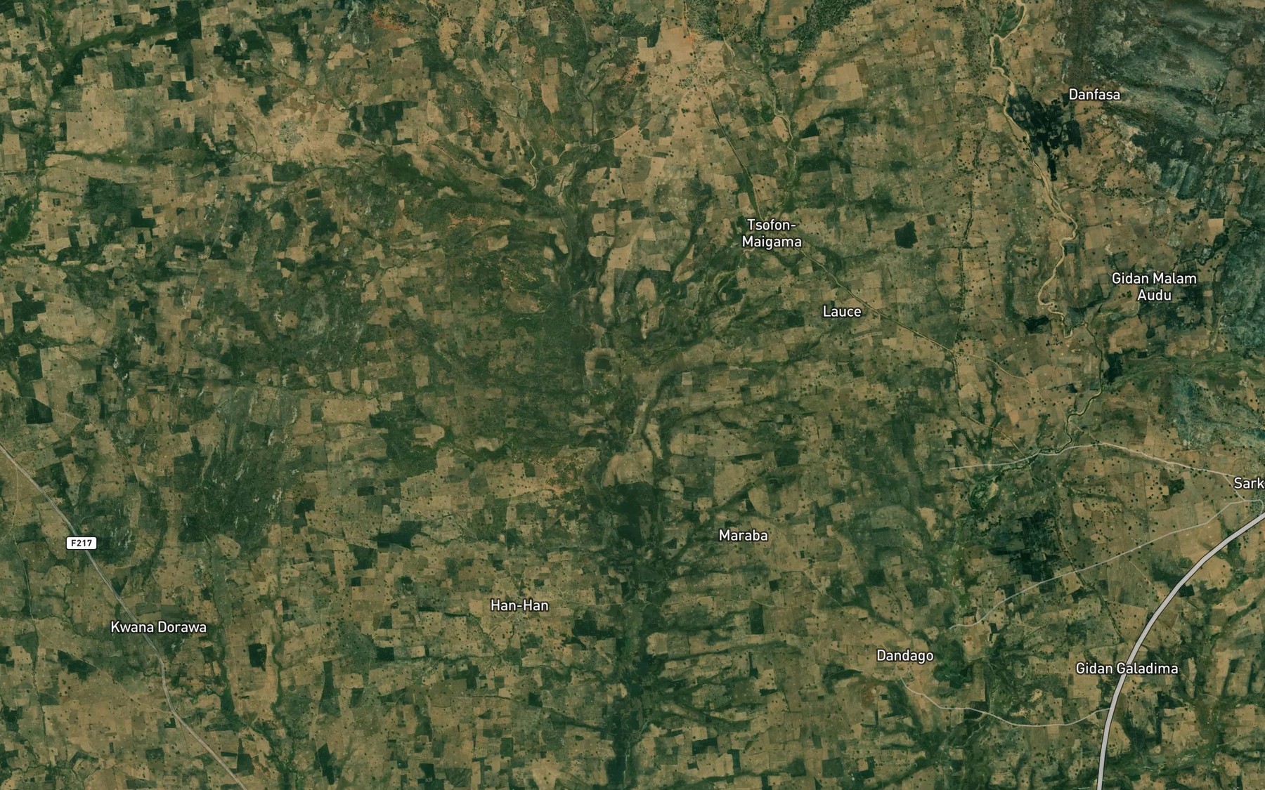 Satellite map of the River Ganyin