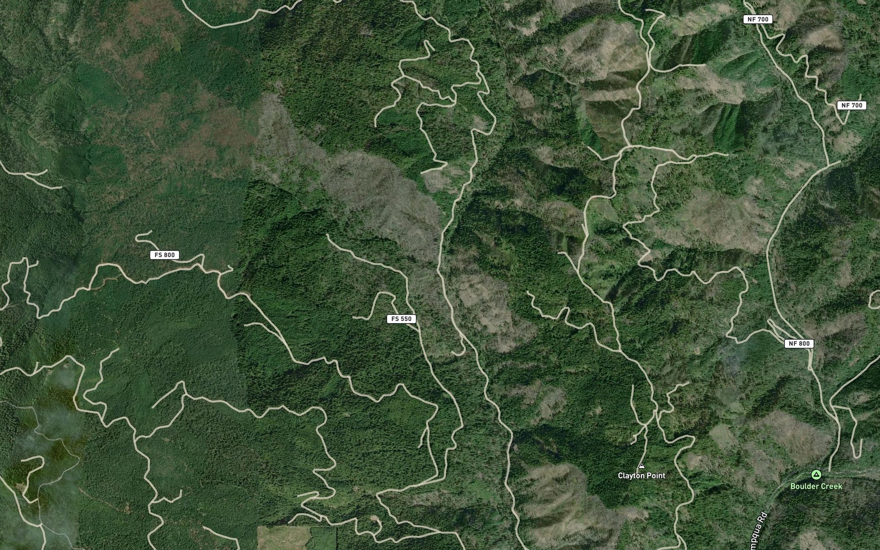 Satellite map of the Straight Creek