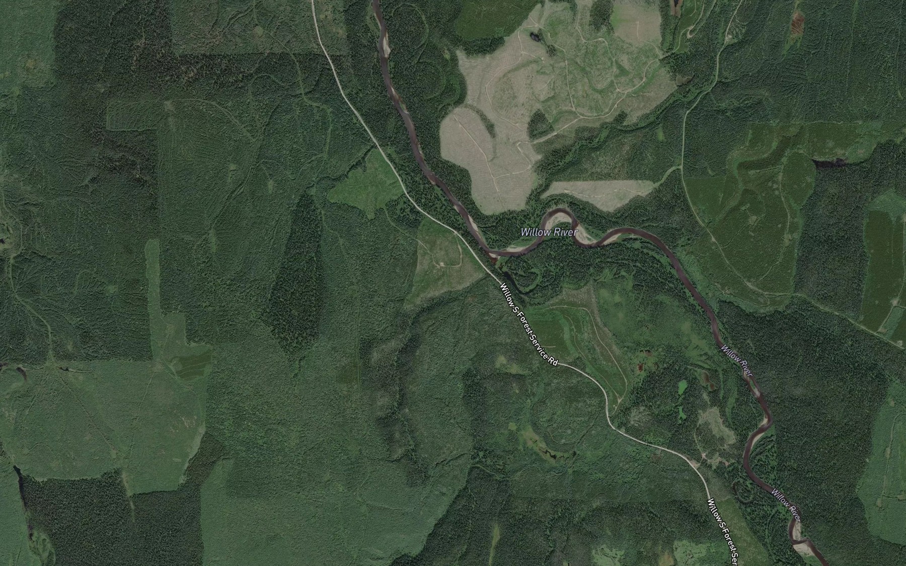 Satellite map of the Tsinta Creek