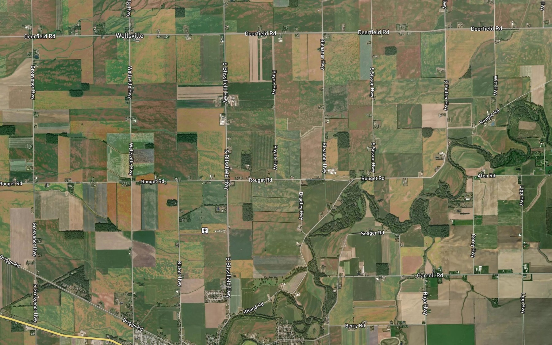 Satellite map of the Wiley Drain
