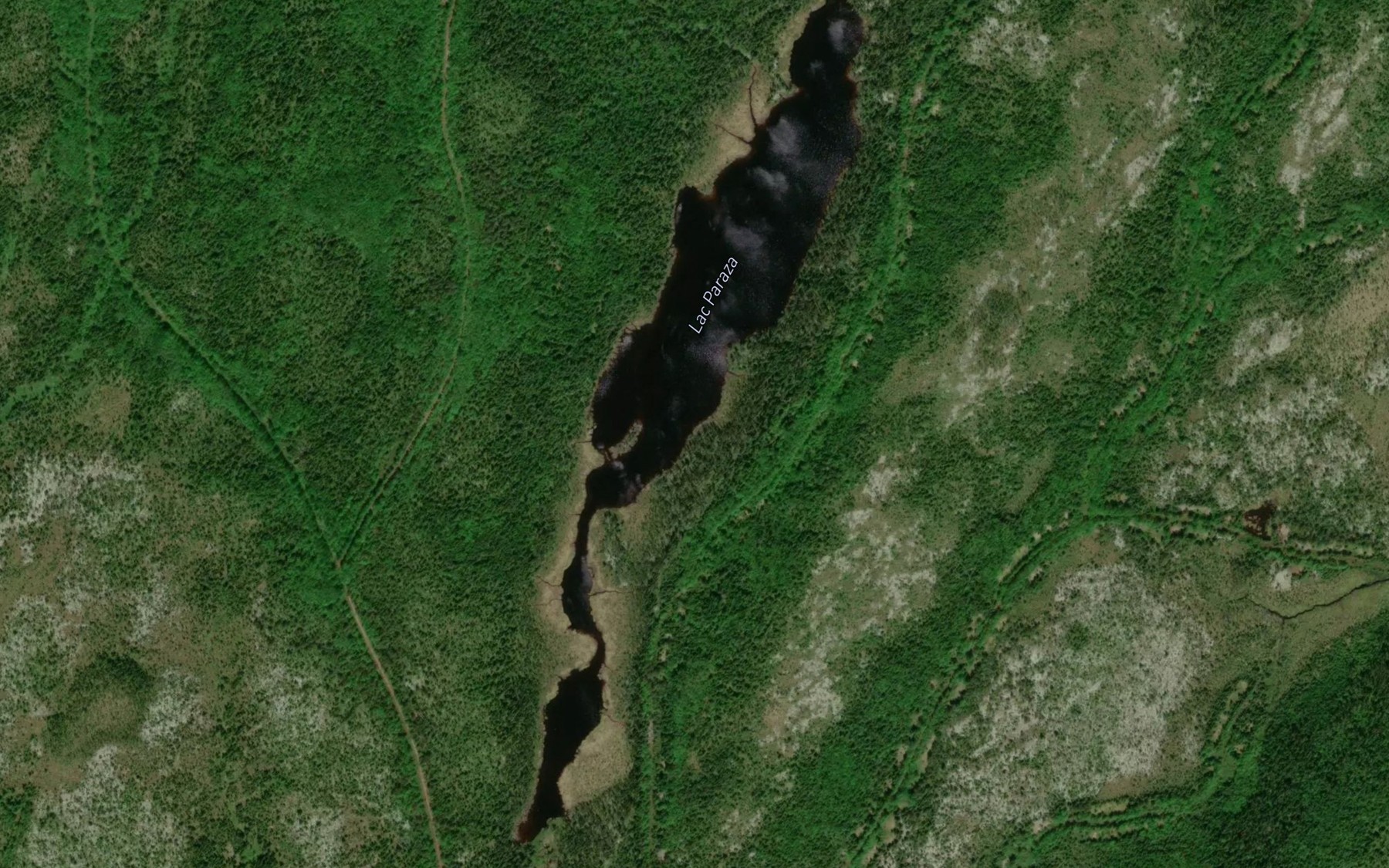 Satellite map of the Lac Paraza