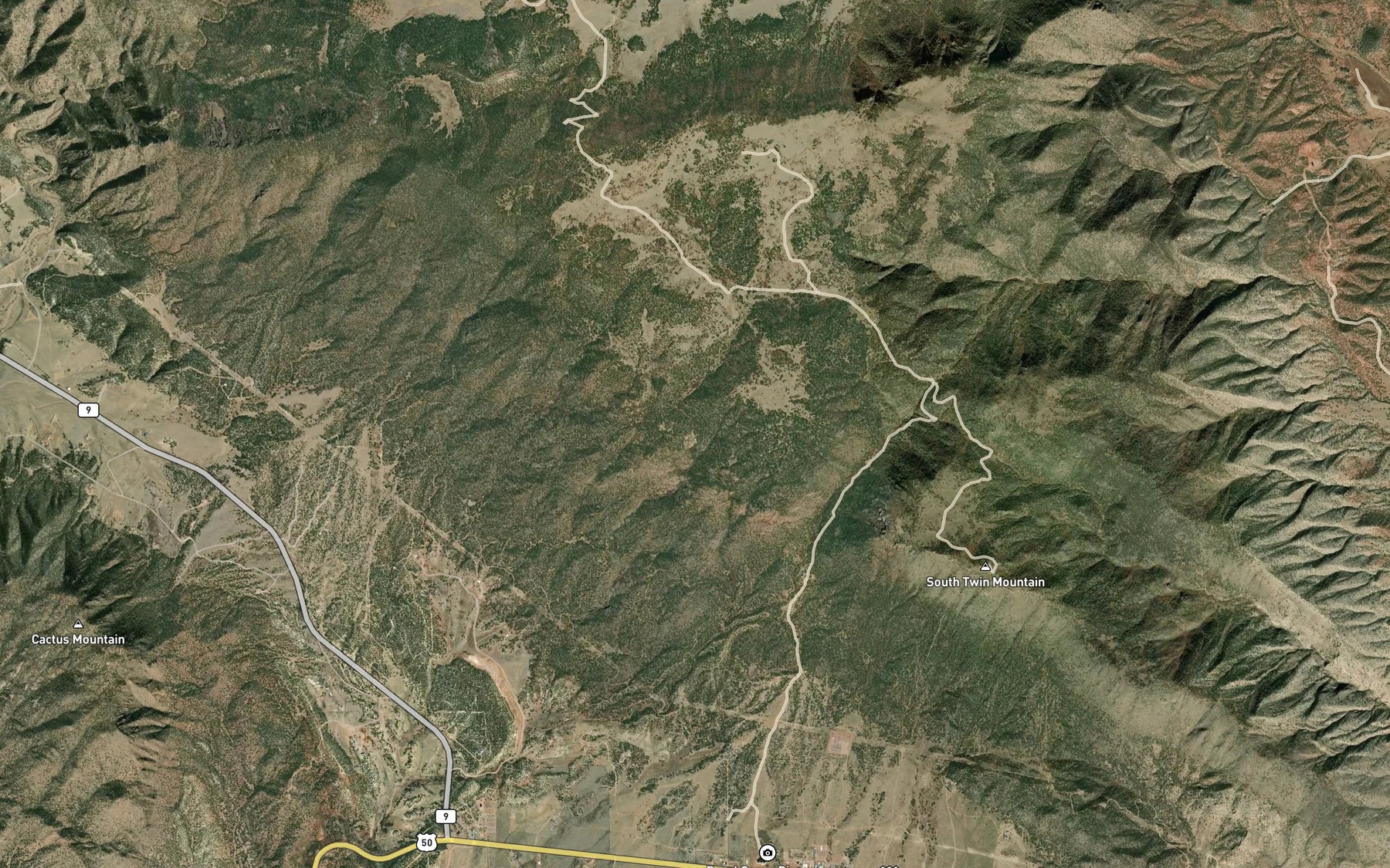 Satellite map of the Red Rocks Spring