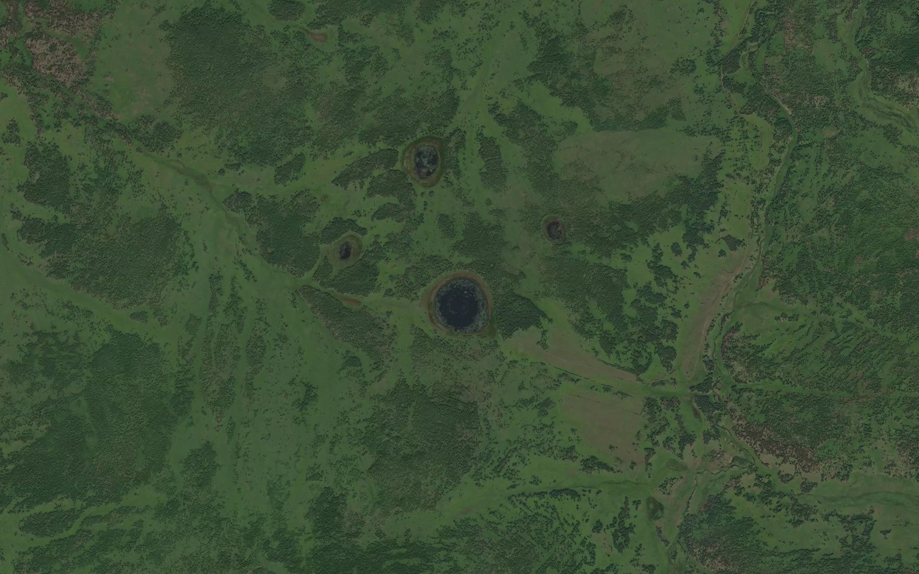 Satellite map of the Ozera Khutel-Nur