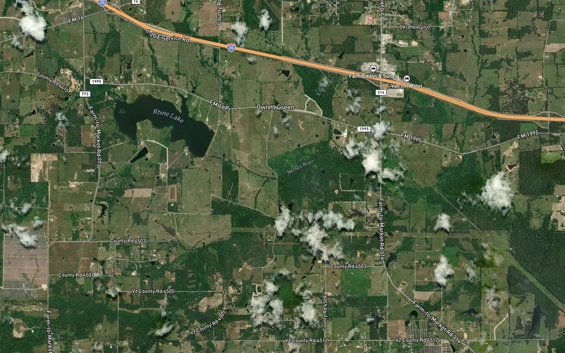 Satellite map of the Browning Creek