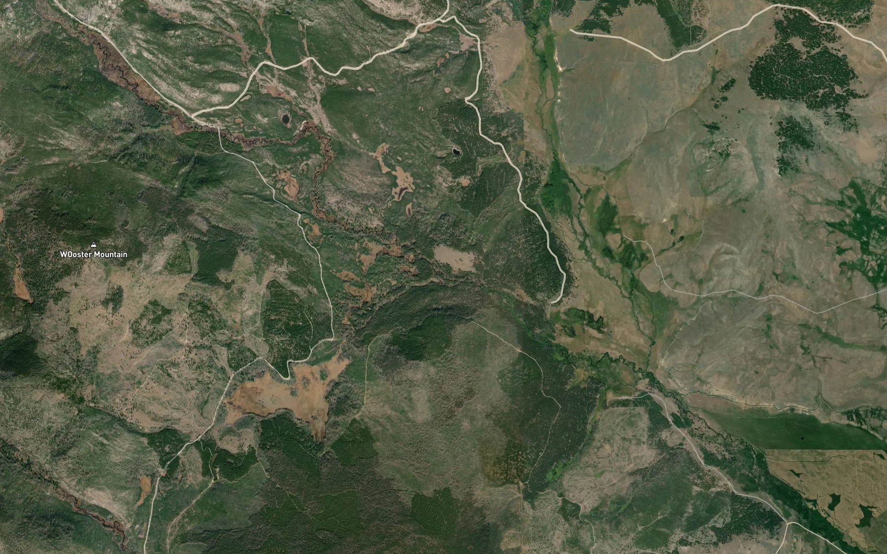 Satellite map of the Addition Creek