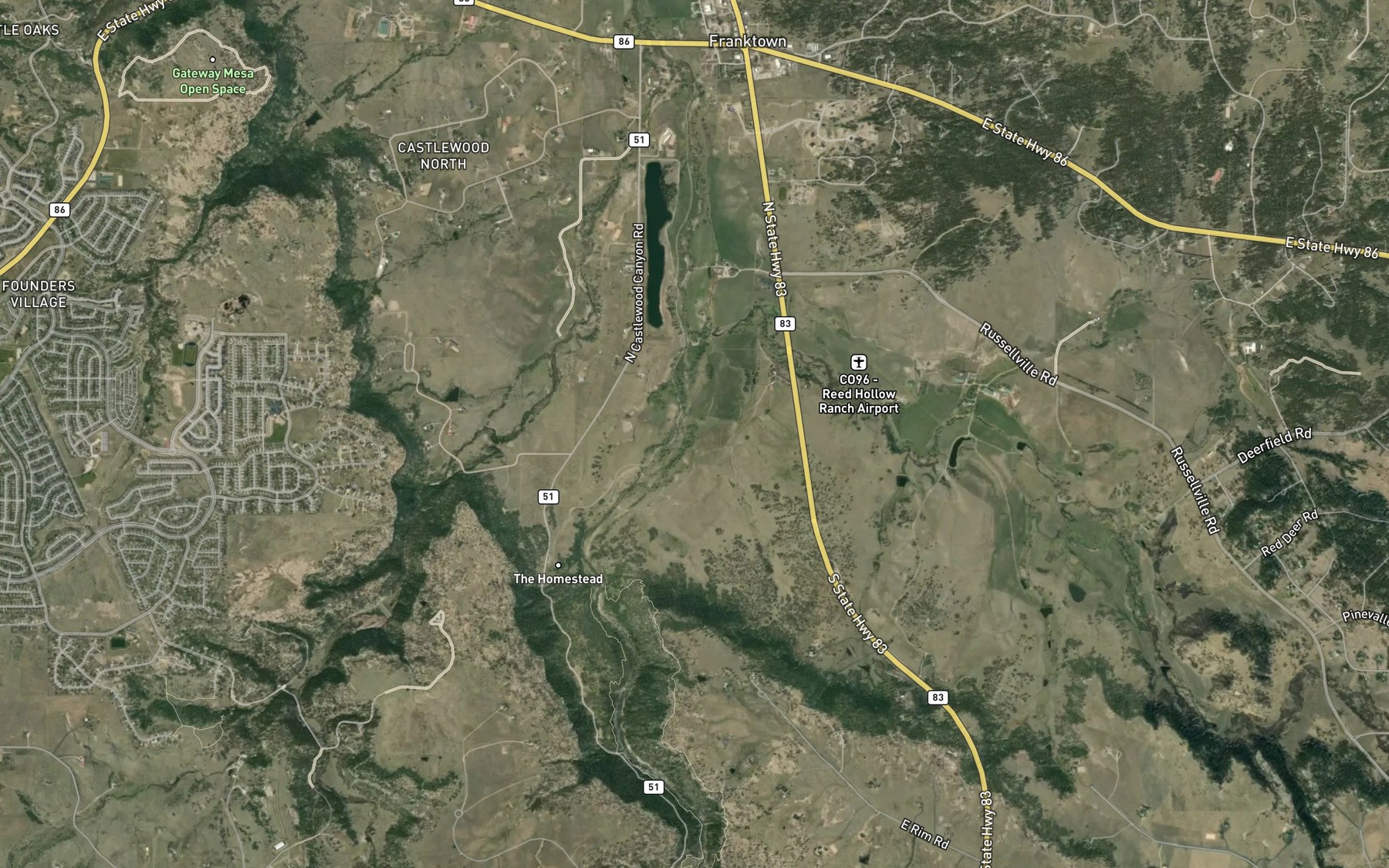 Satellite map of the John Jones Ditch