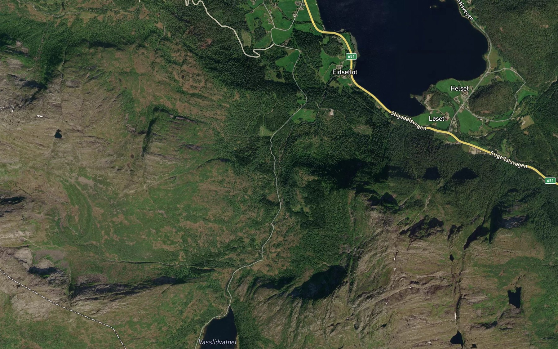 Satellite map of the Ogardselva