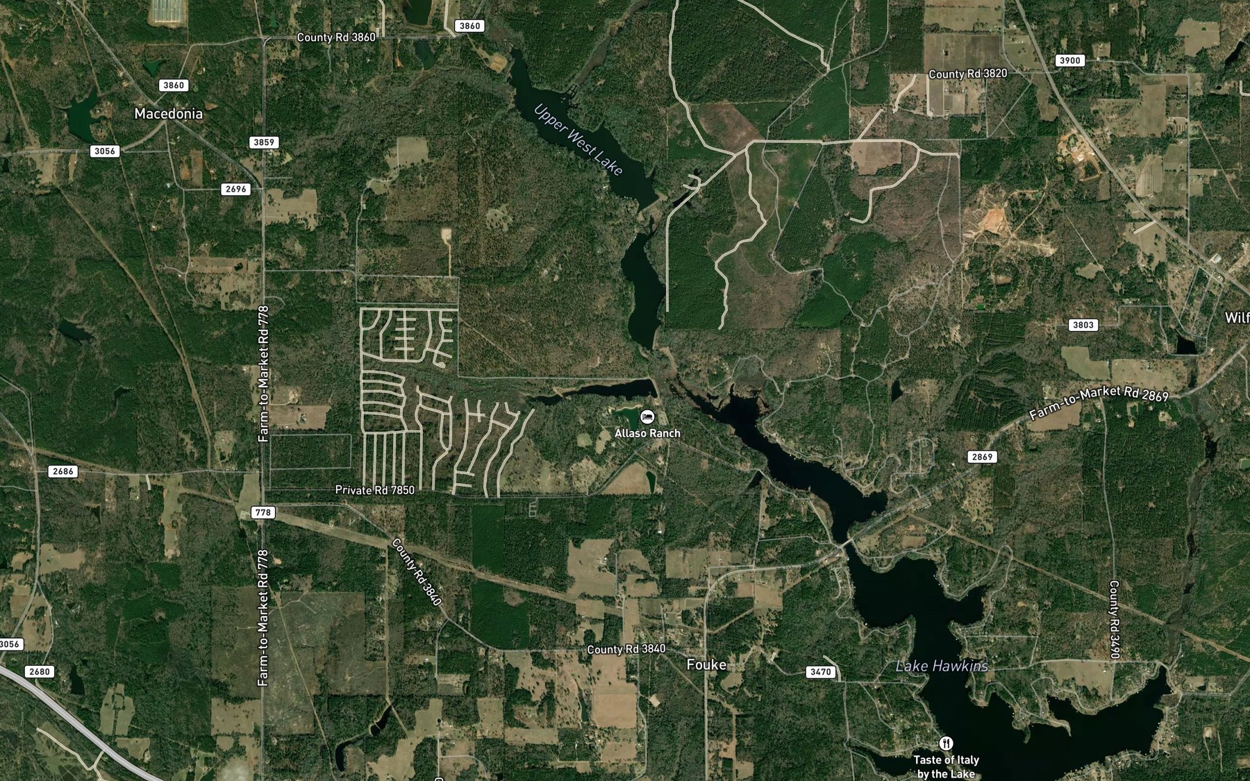 Satellite map of the Highland Pond Branch