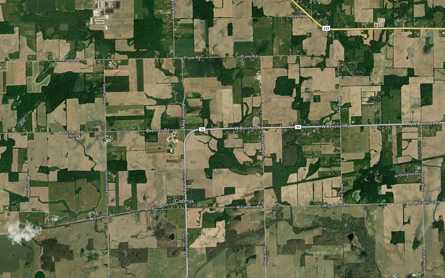 Satellite map of the Lowery Drain