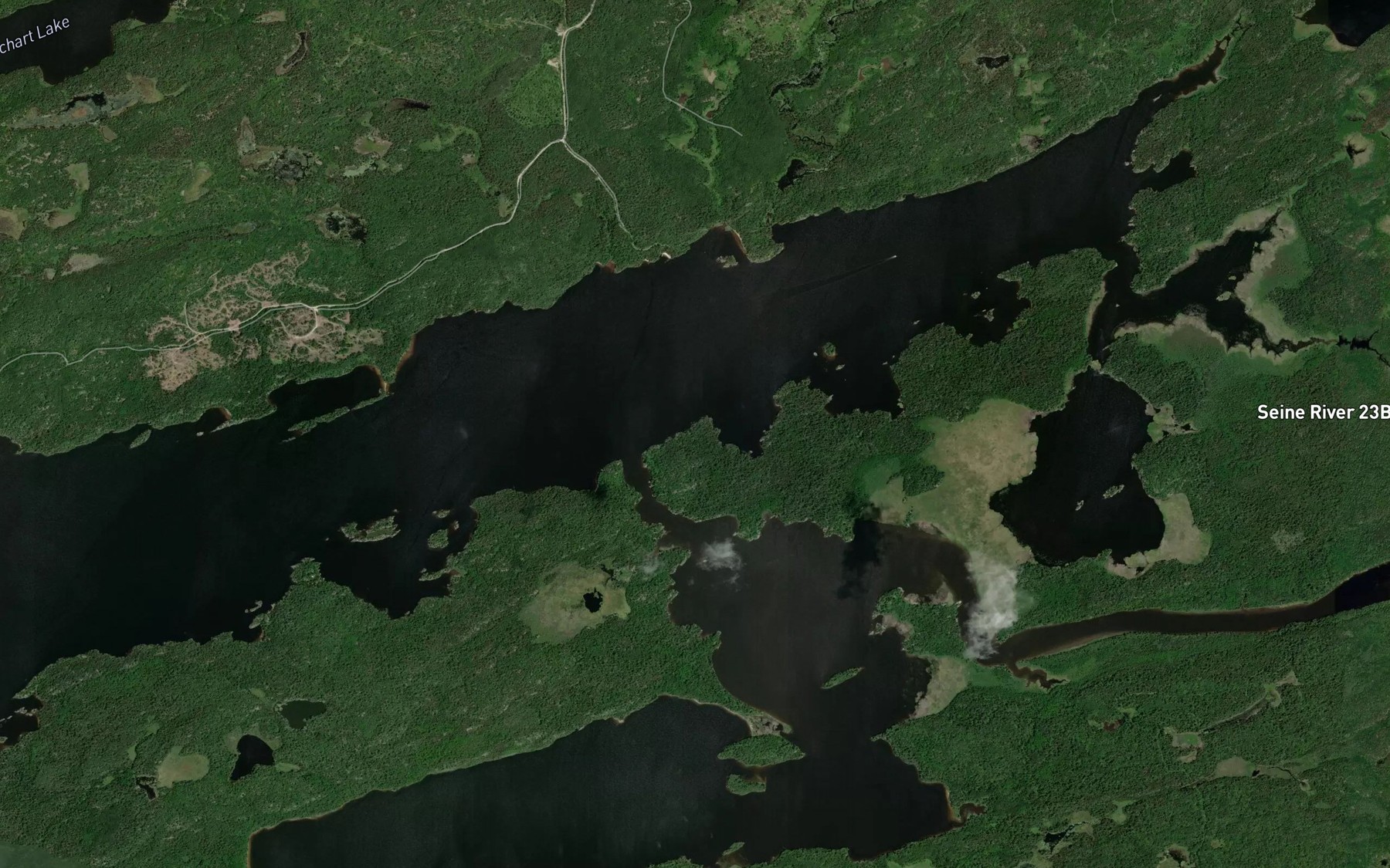 Satellite map of the Seine River