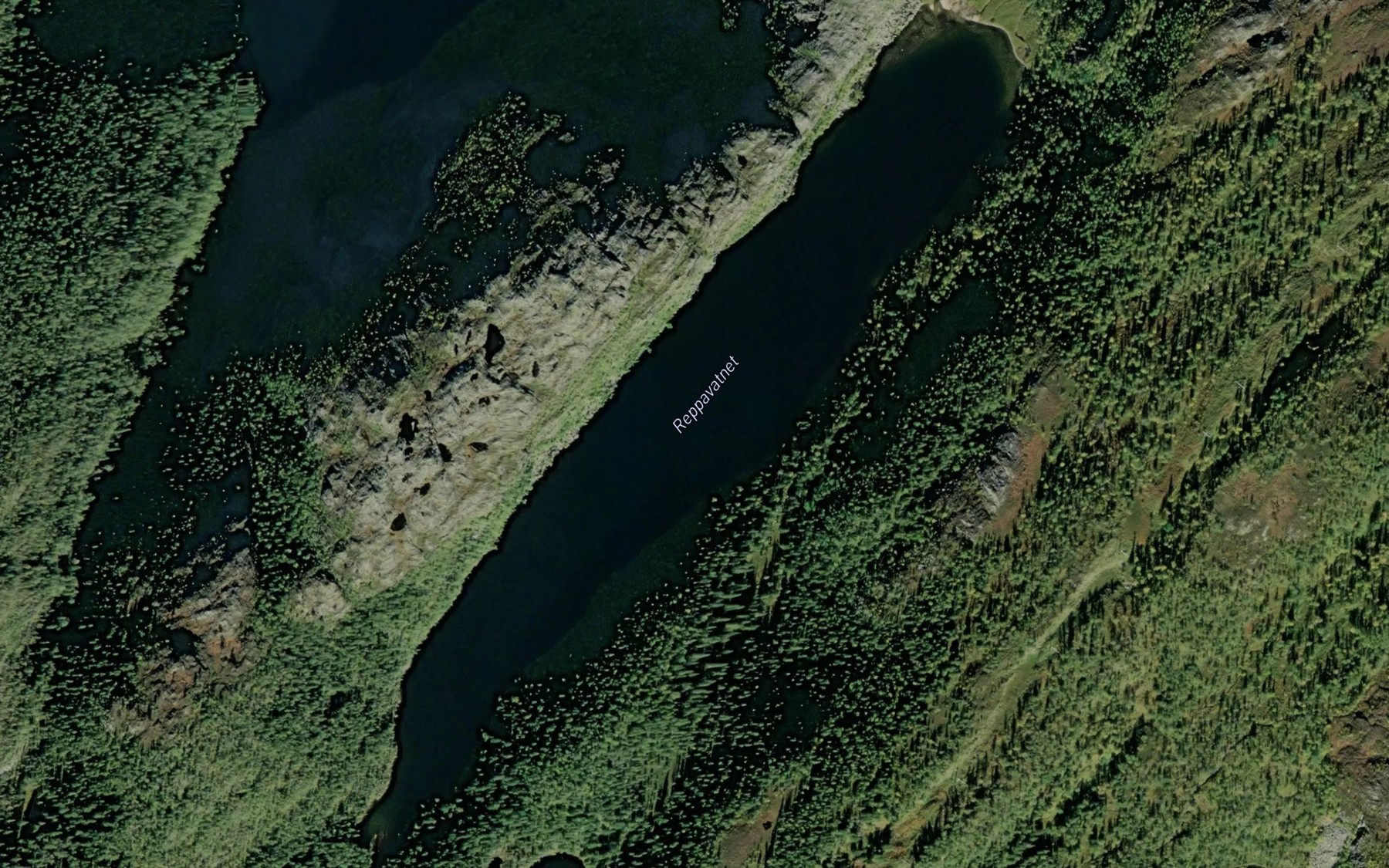Satellite map of the Reppavatnet