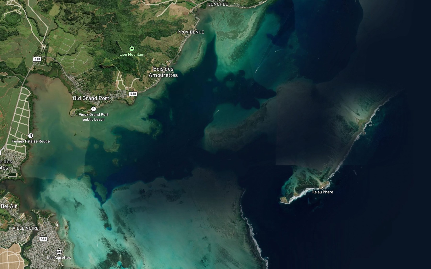 Satellite map of the Grand Mouillage