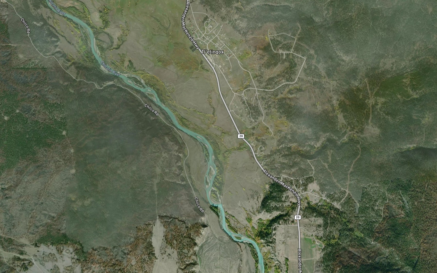 Satellite map of the Zenzaco Creek