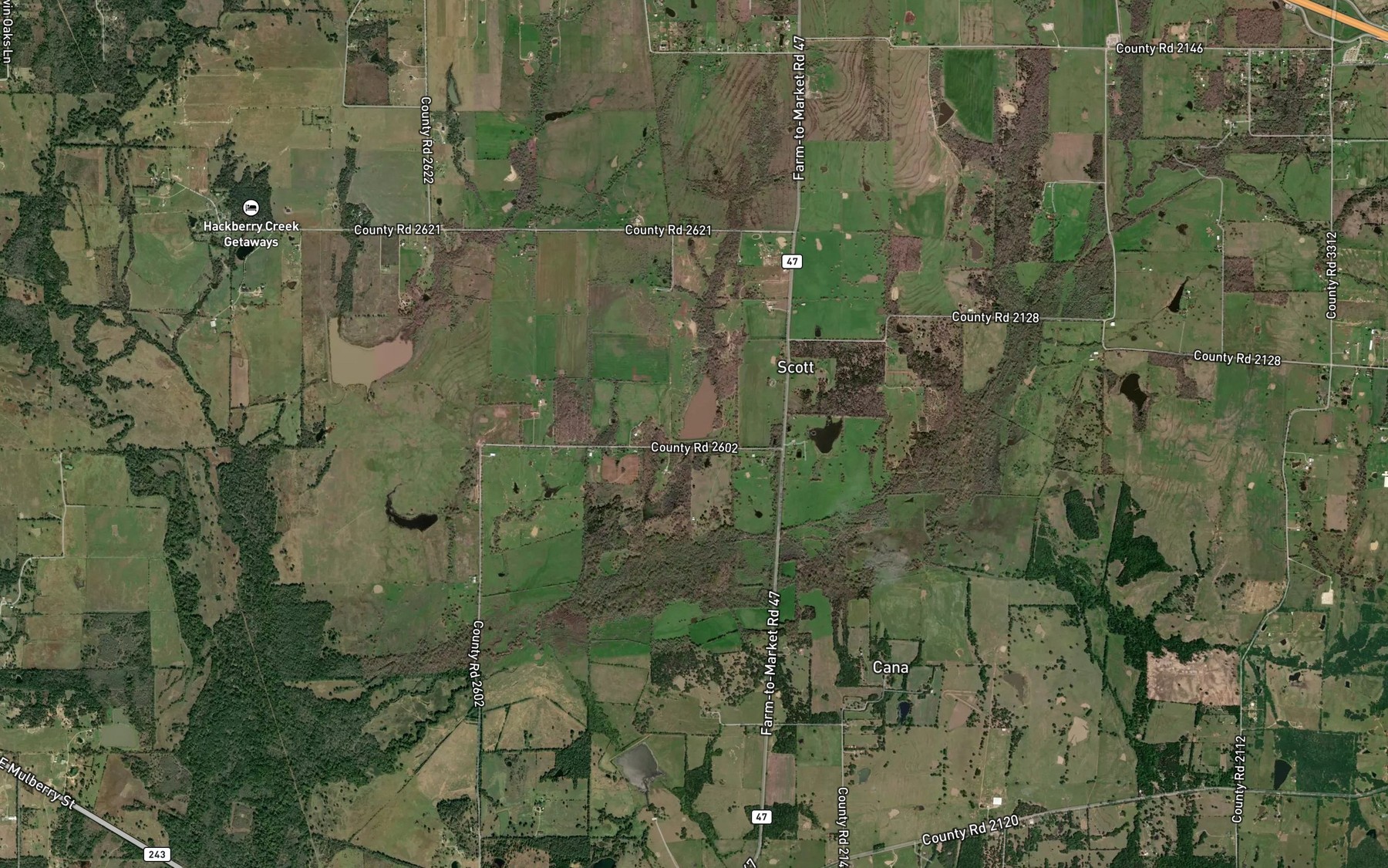 Satellite map of the Soil Conservation Service Site 109 Reservoir