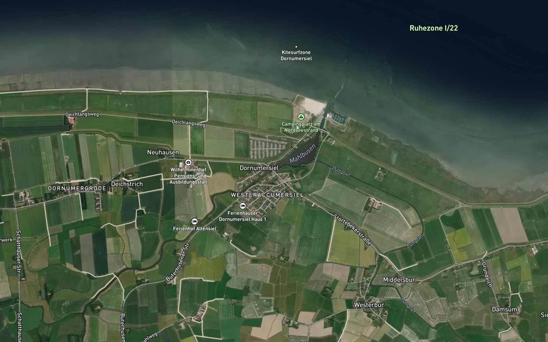 Satellite map of the Dornumersieler Tief