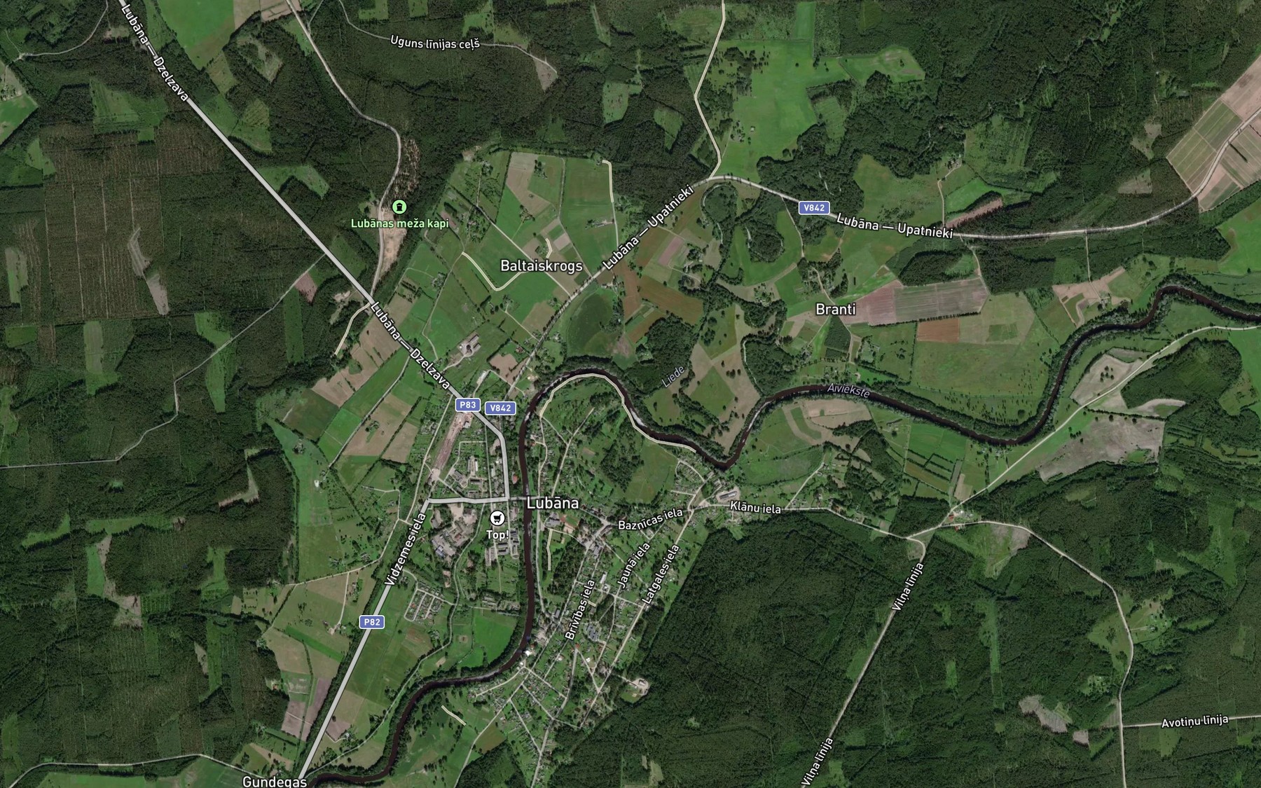 Satellite map of the Liede